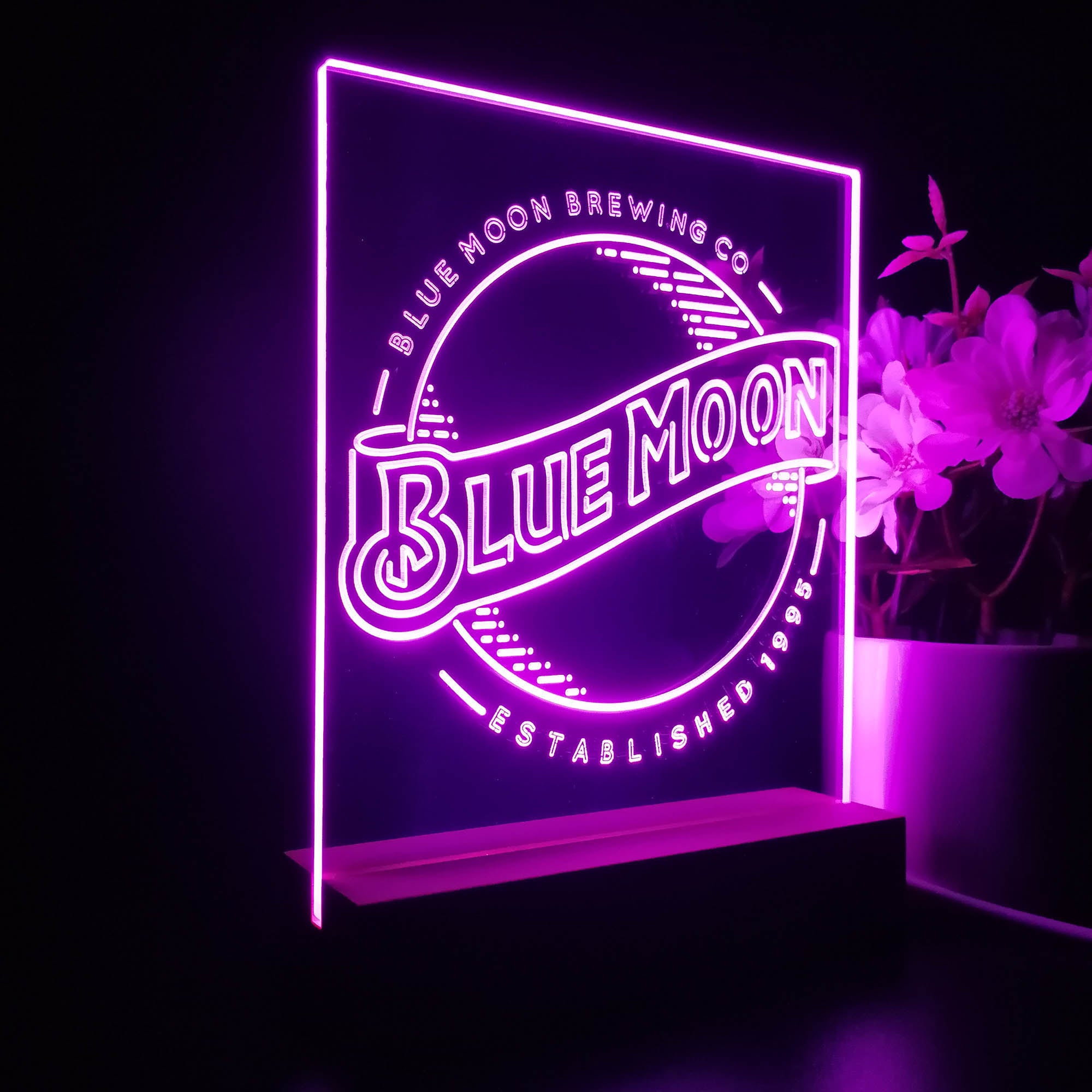 Blue Moon Bar Night Light LED Sign