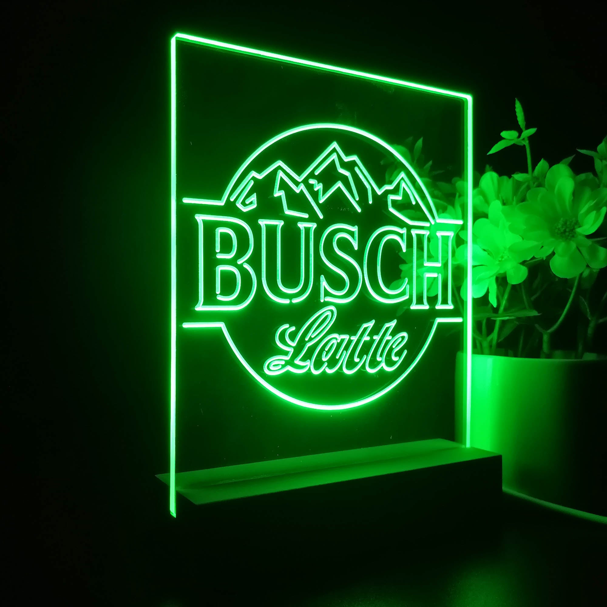 Busch Latte Mountain Night Light LED Sign