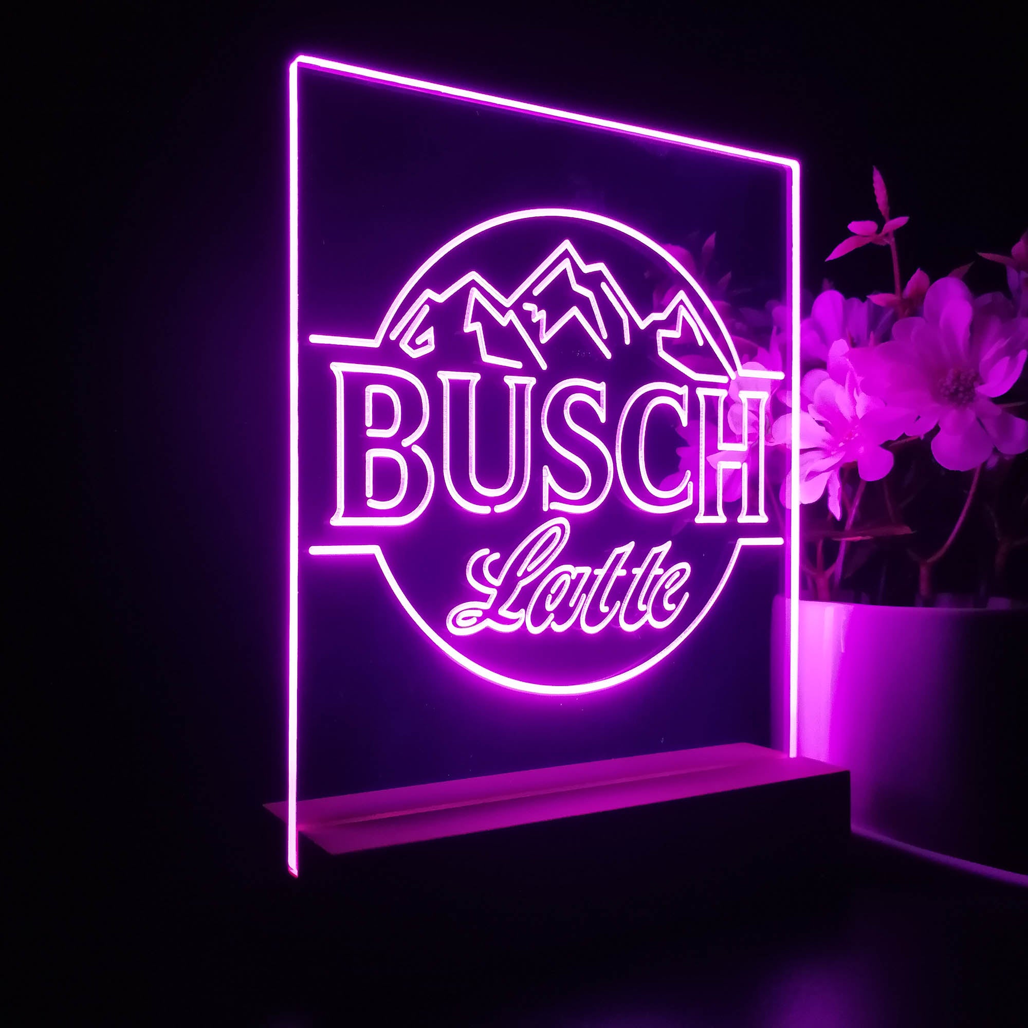Busch Latte Mountain Night Light LED Sign