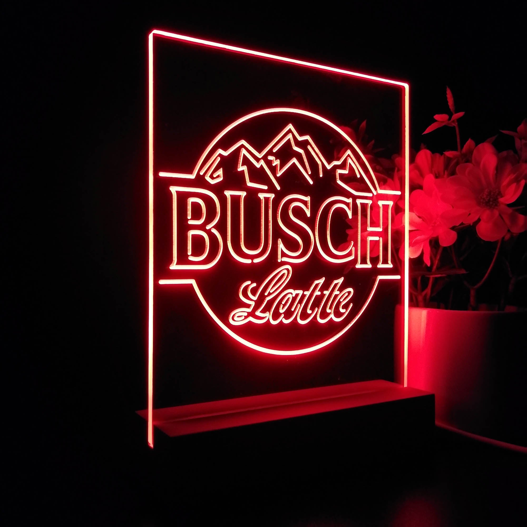 Busch Latte Mountain Night Light LED Sign