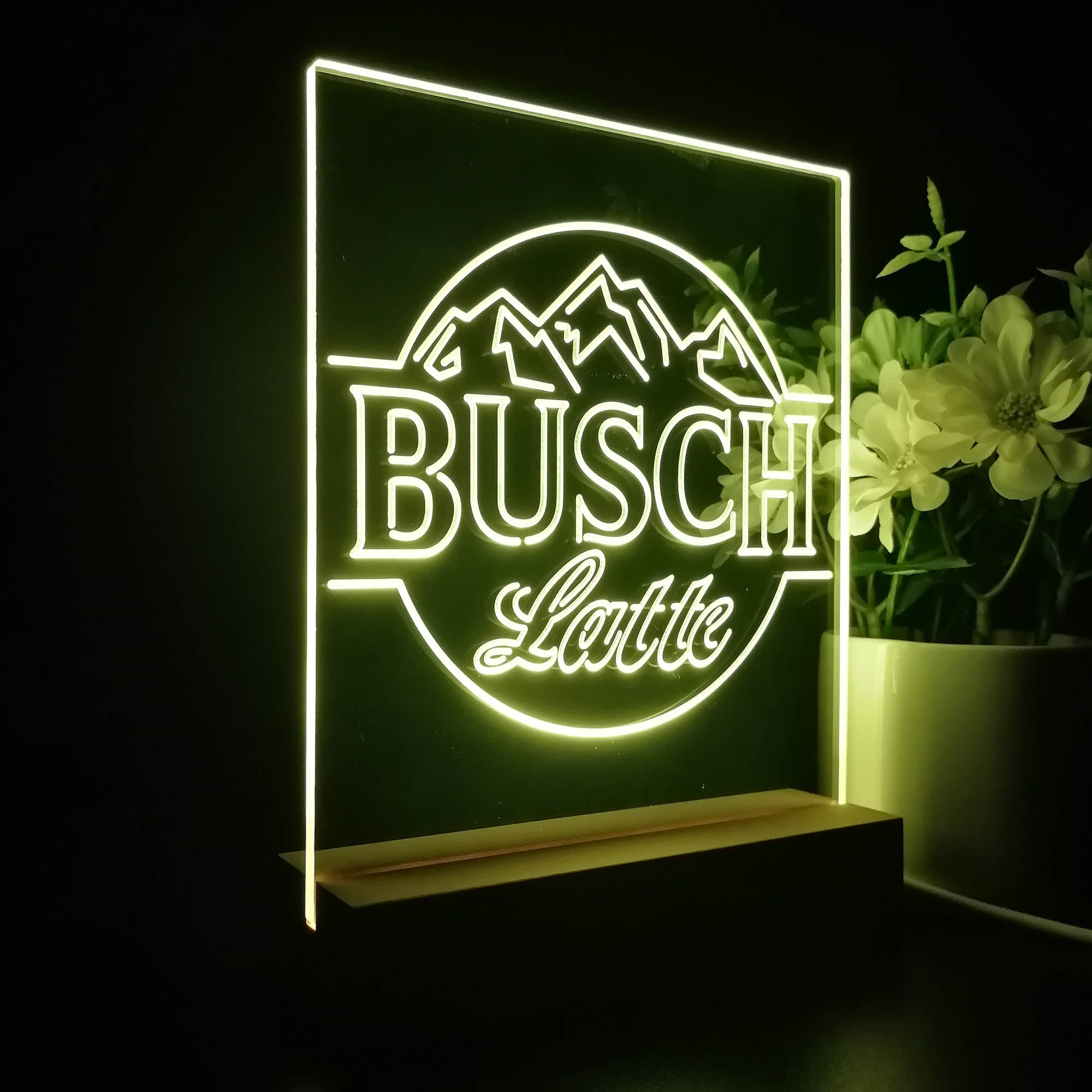 Busch Latte Mountain Night Light LED Sign