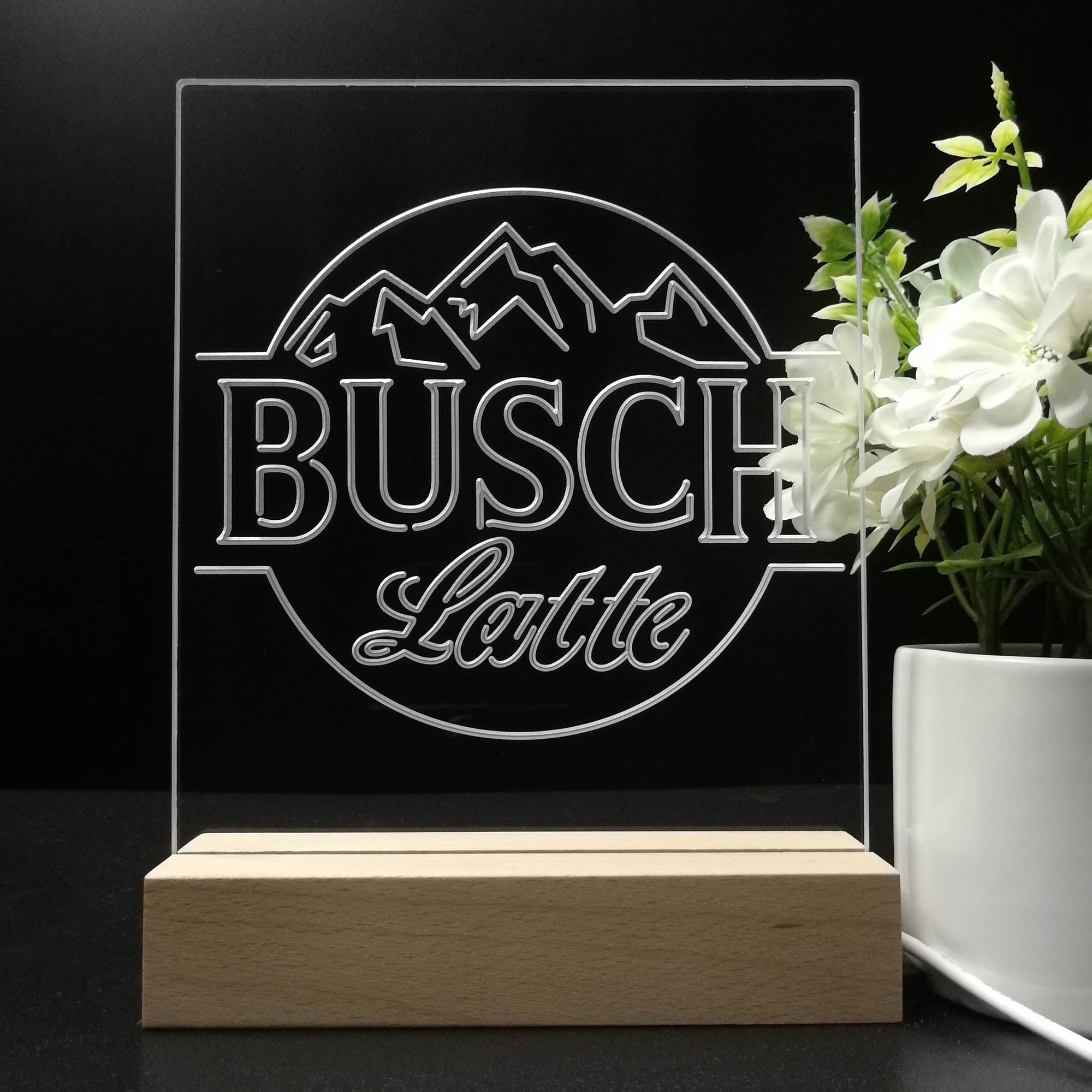 Busch Latte Mountain Night Light LED Sign