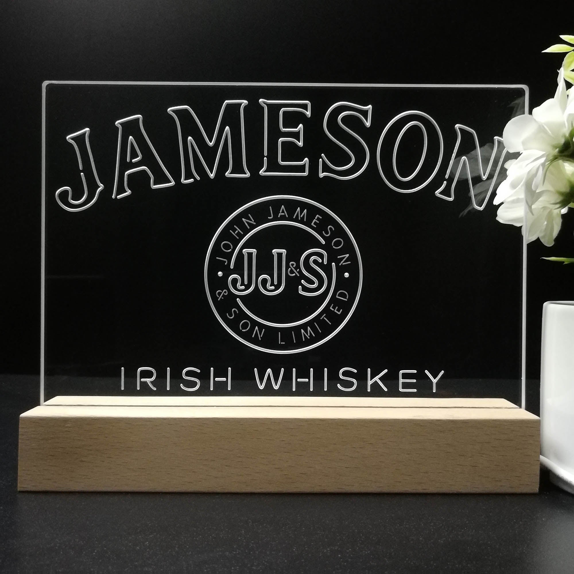 Jameson JJ&S Irish Whiskey Night Light LED Sign