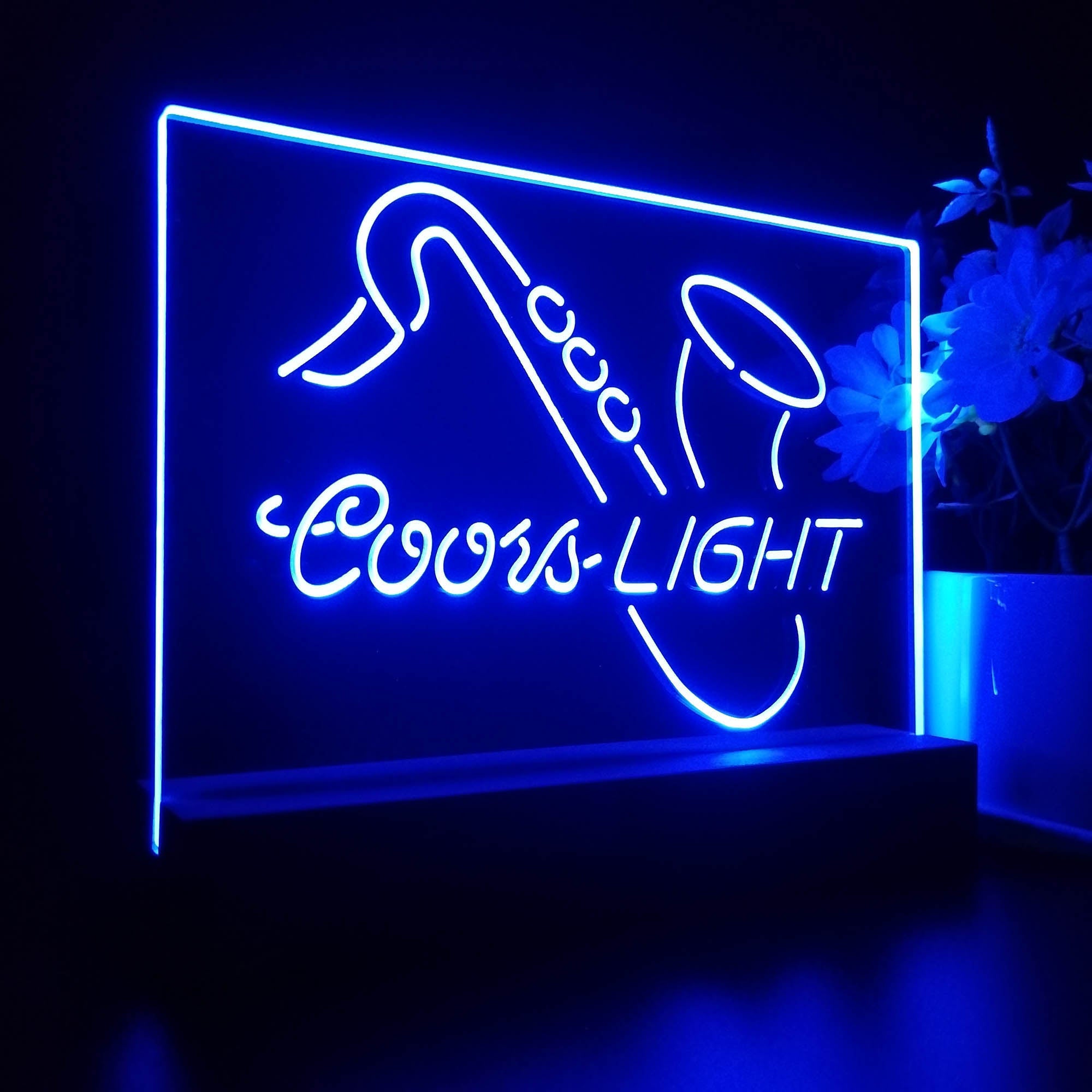 Saxophone Coors Lite Night Light LED Sign