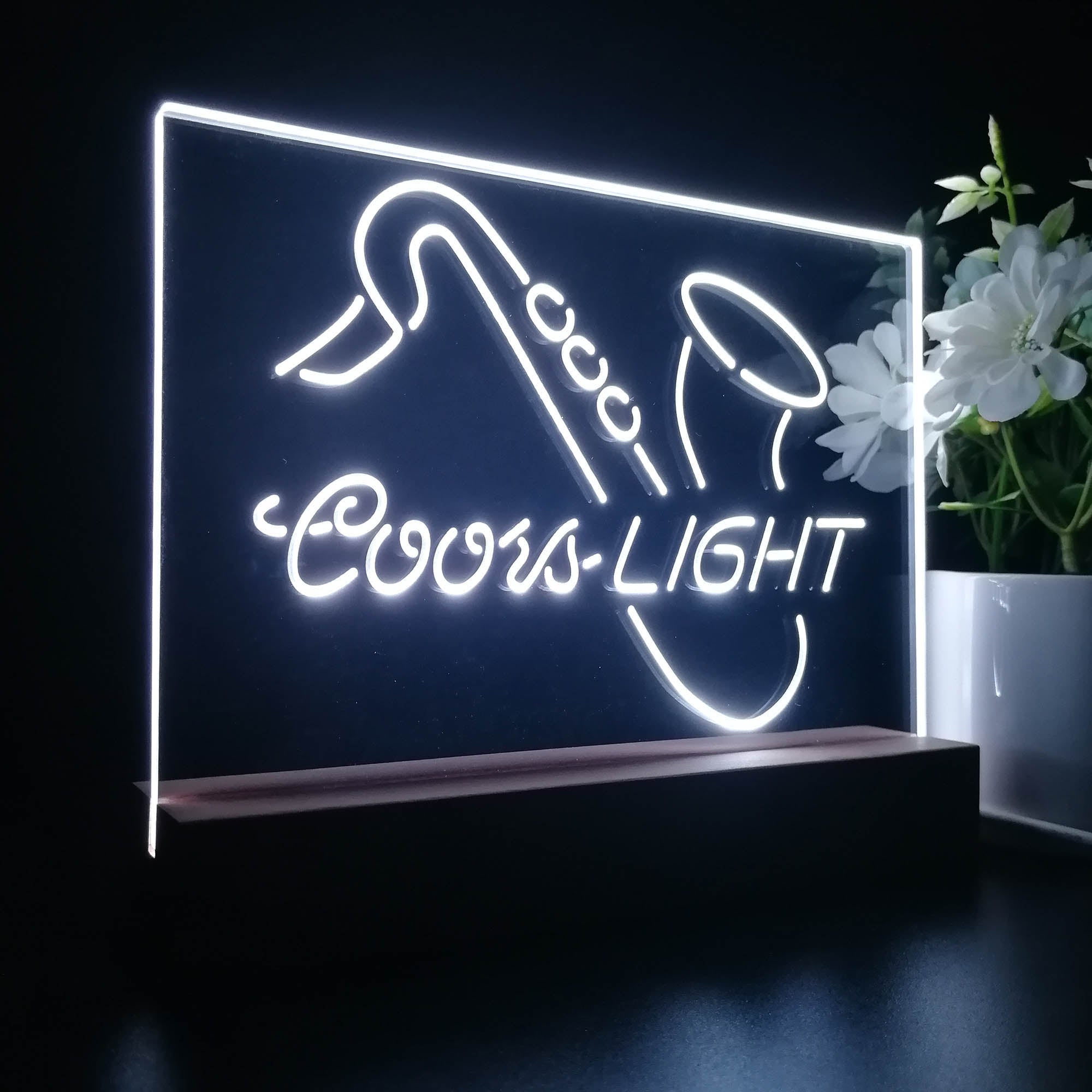 Saxophone Coors Lite Night Light LED Sign