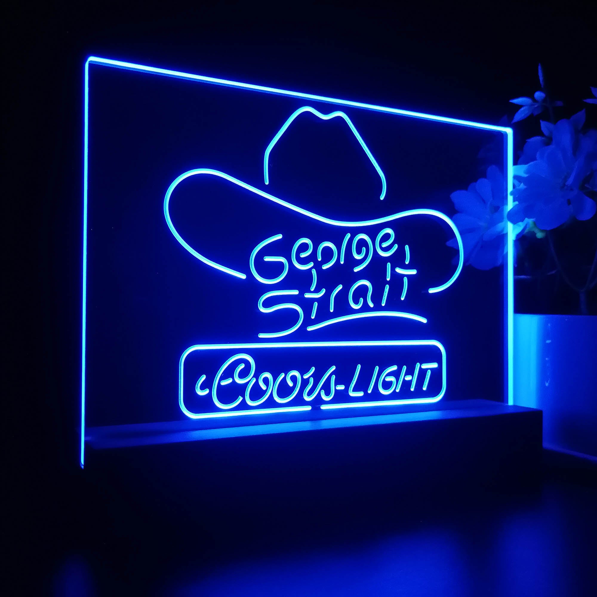 Coors Light George Strait Cowboys Night Light LED Sign