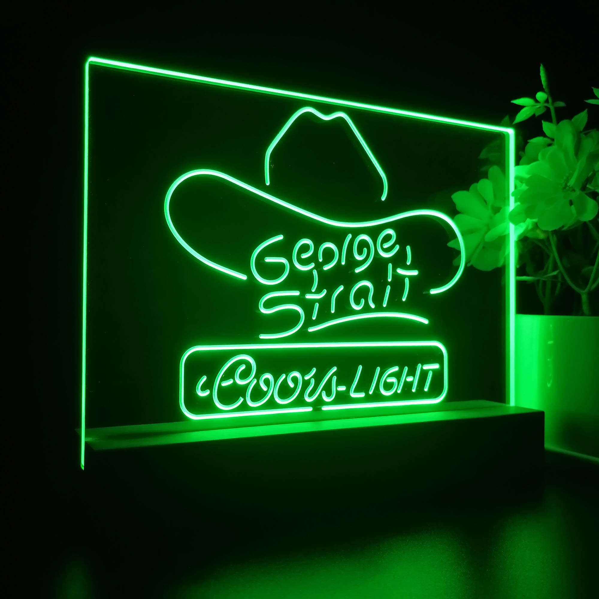 Coors Light George Strait Cowboys Night Light LED Sign