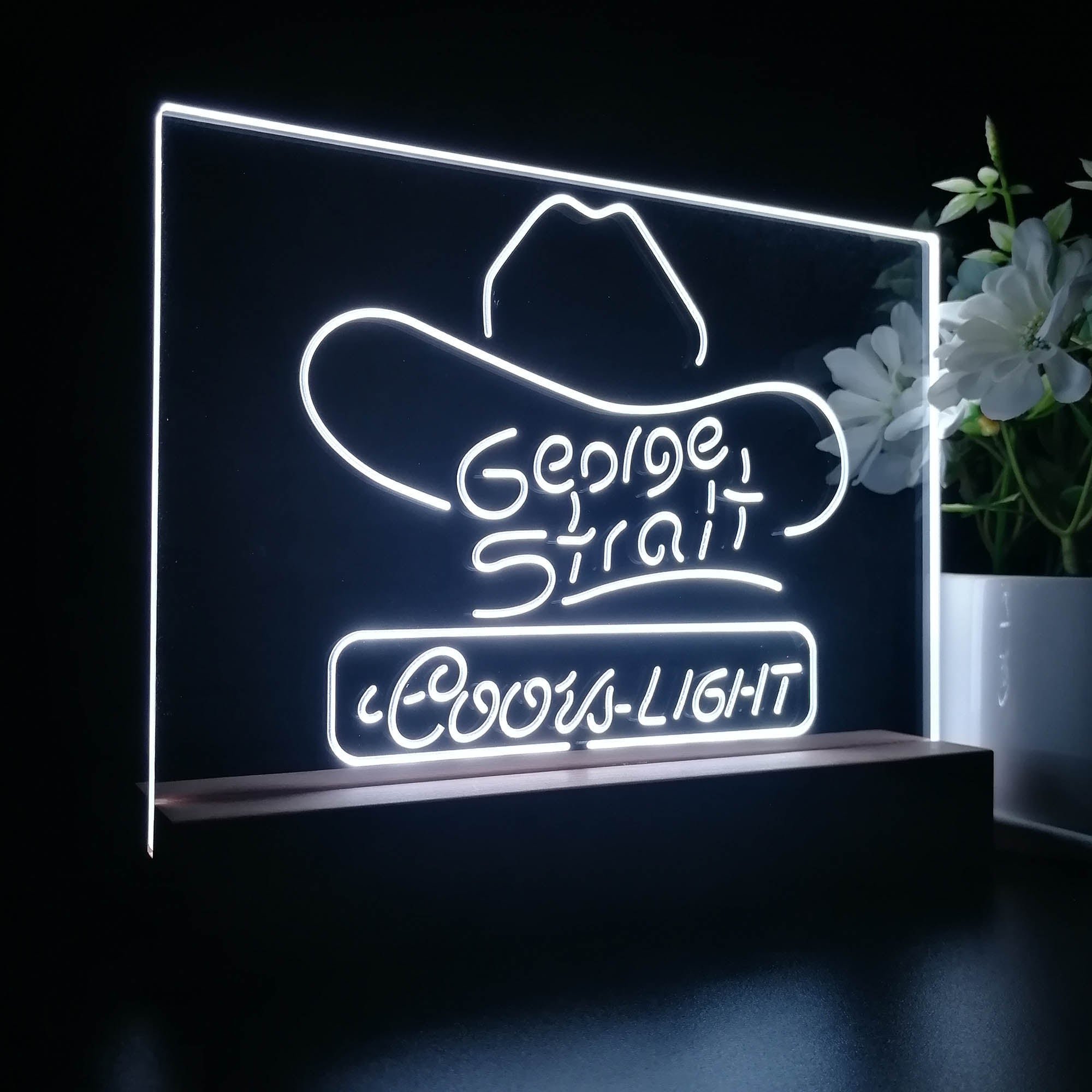 Coors Light George Strait Cowboys Night Light LED Sign