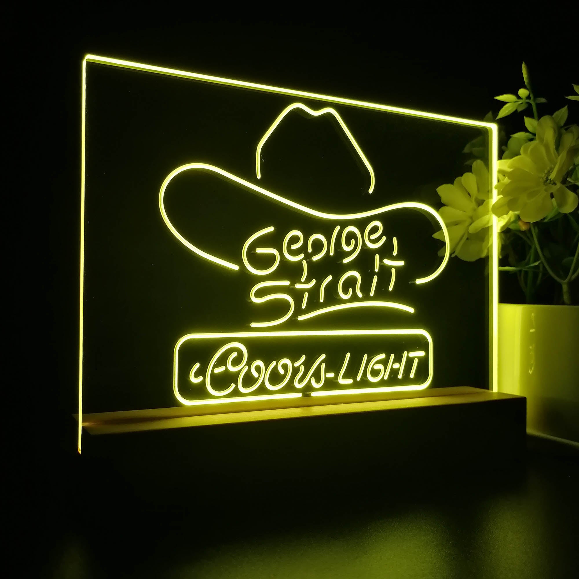 Coors Light George Strait Cowboys Night Light LED Sign