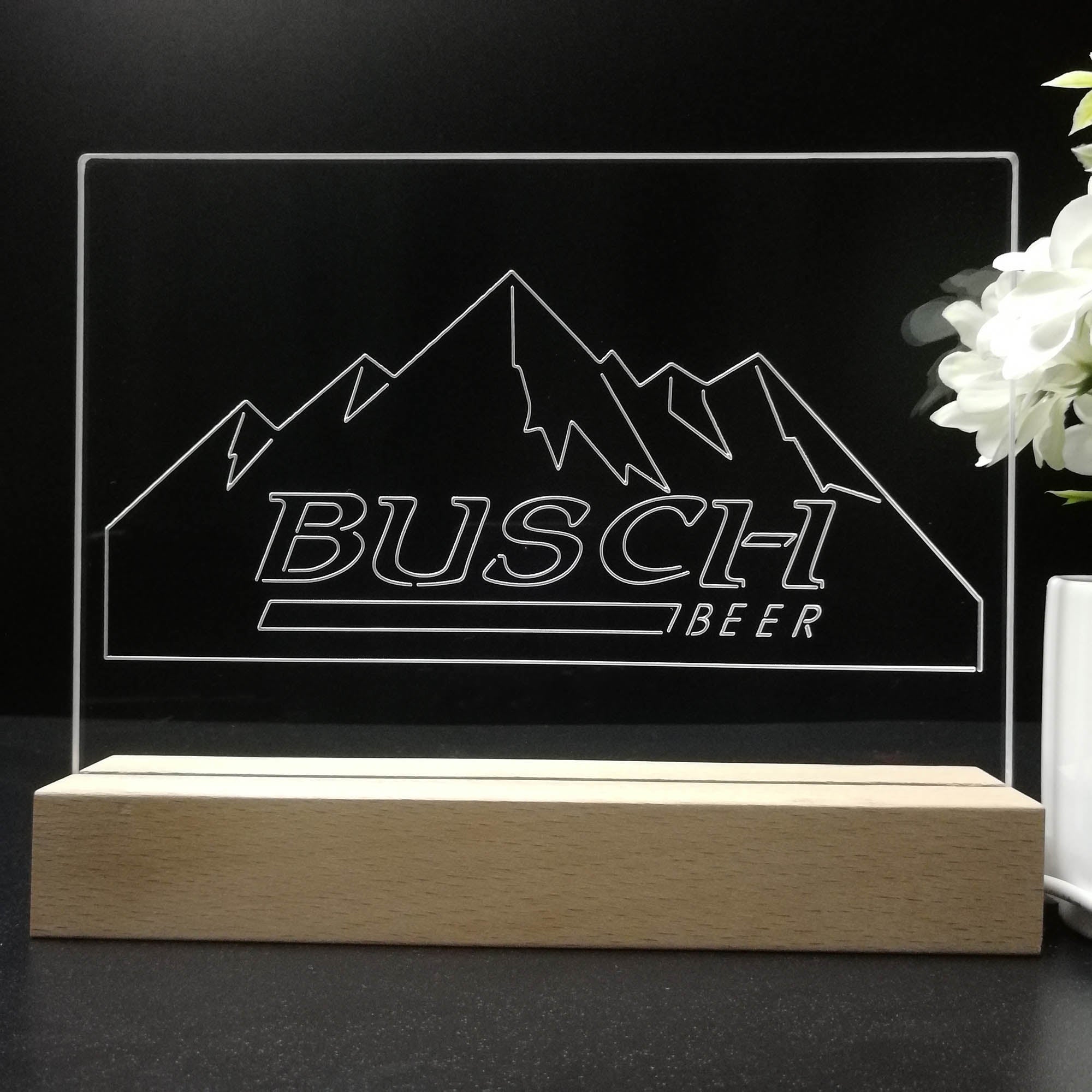 Busch Beer Ice Mountain Night Light LED Sign