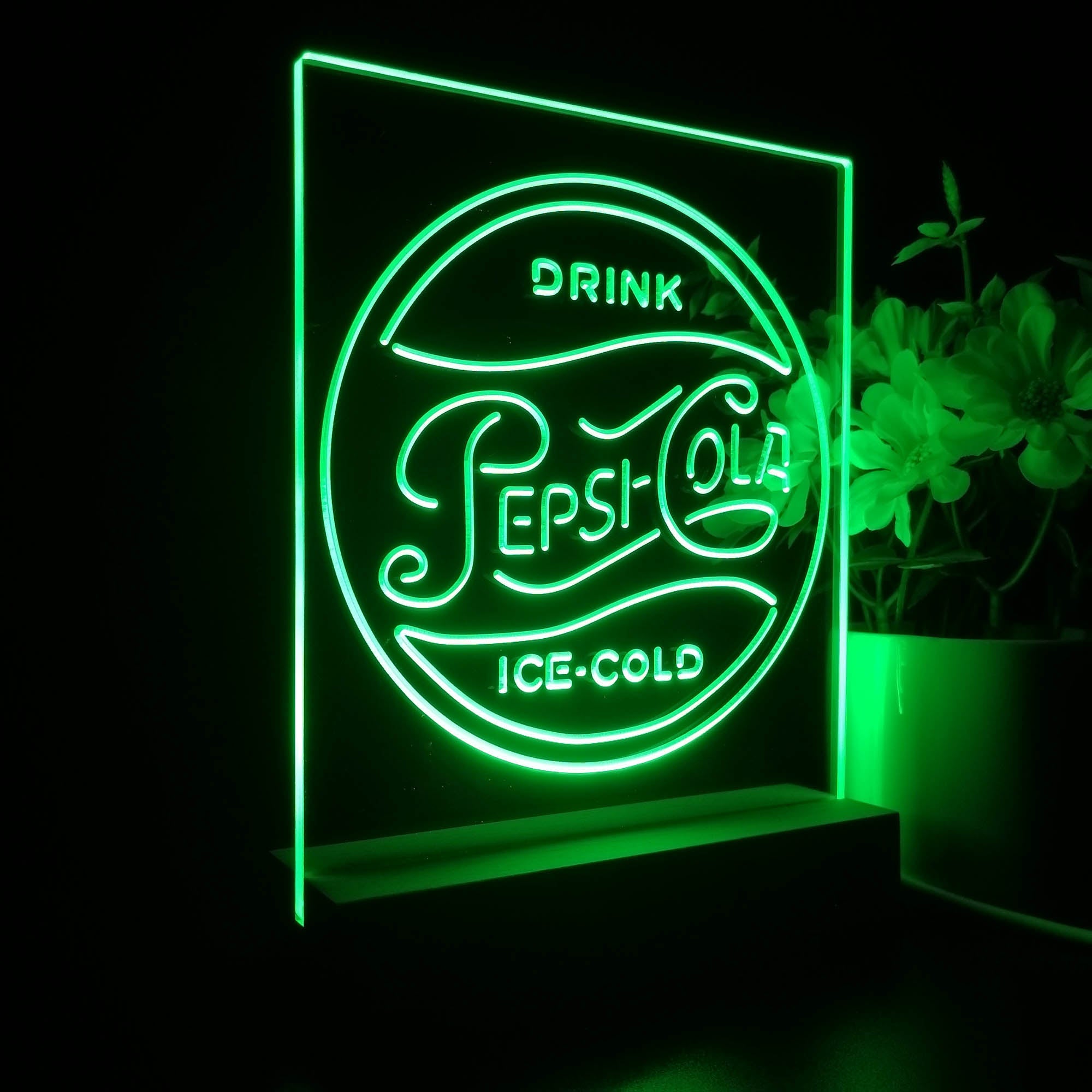 Drink Ice-Cold Pepsi Cola Night Light LED Sign