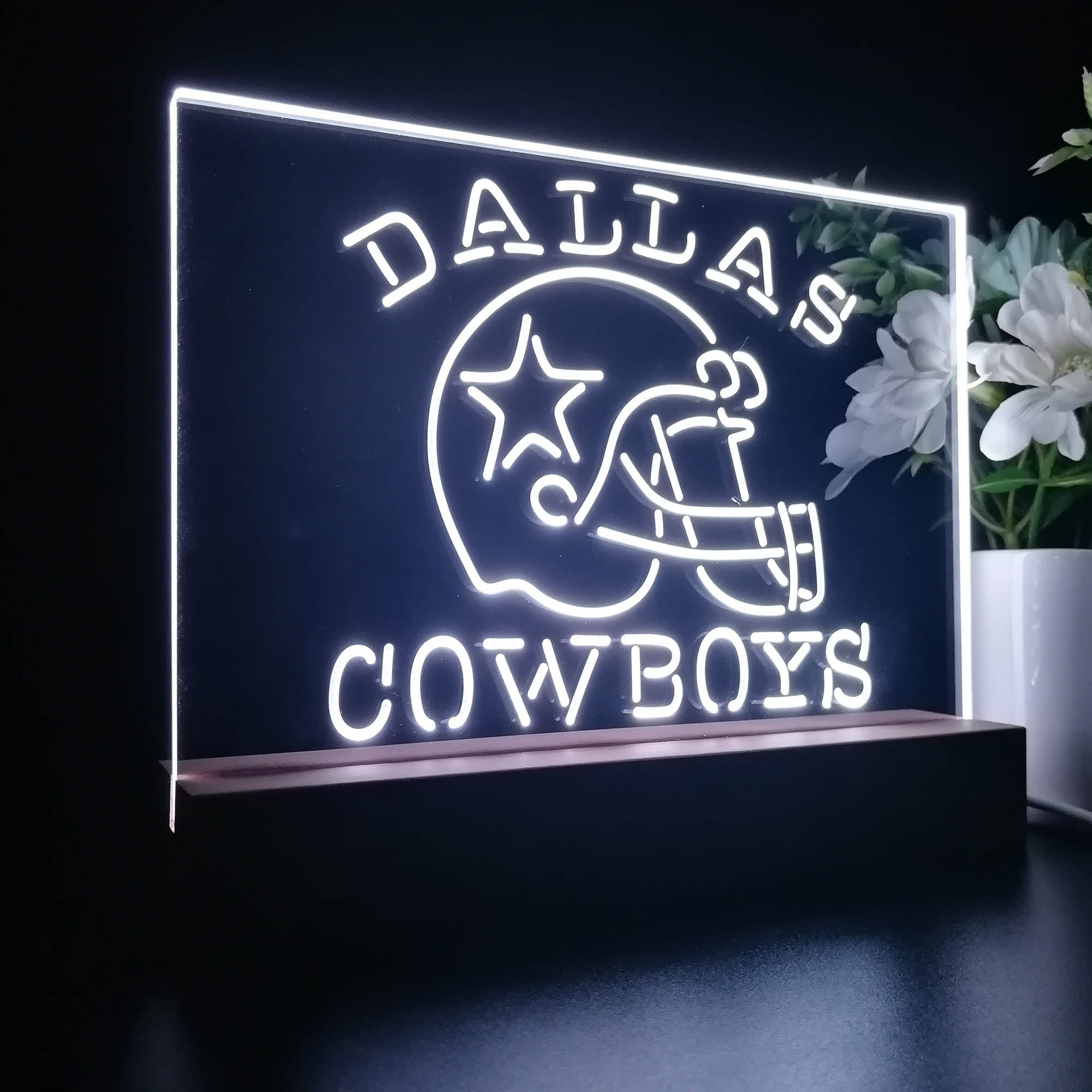 Dallas Cowboys Helmet Sport Team Night Lamp 3D Illusion Lamp