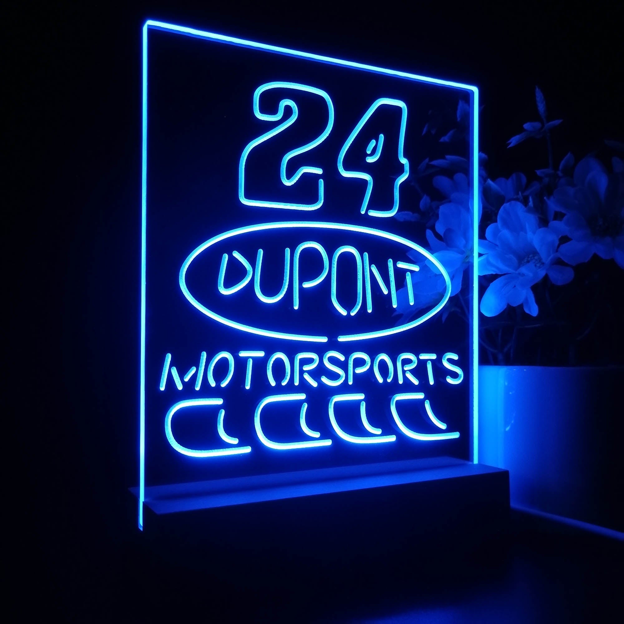 Motorsports #24 Dupont Garage 3D LED Optical Illusion Sport Team Night Light