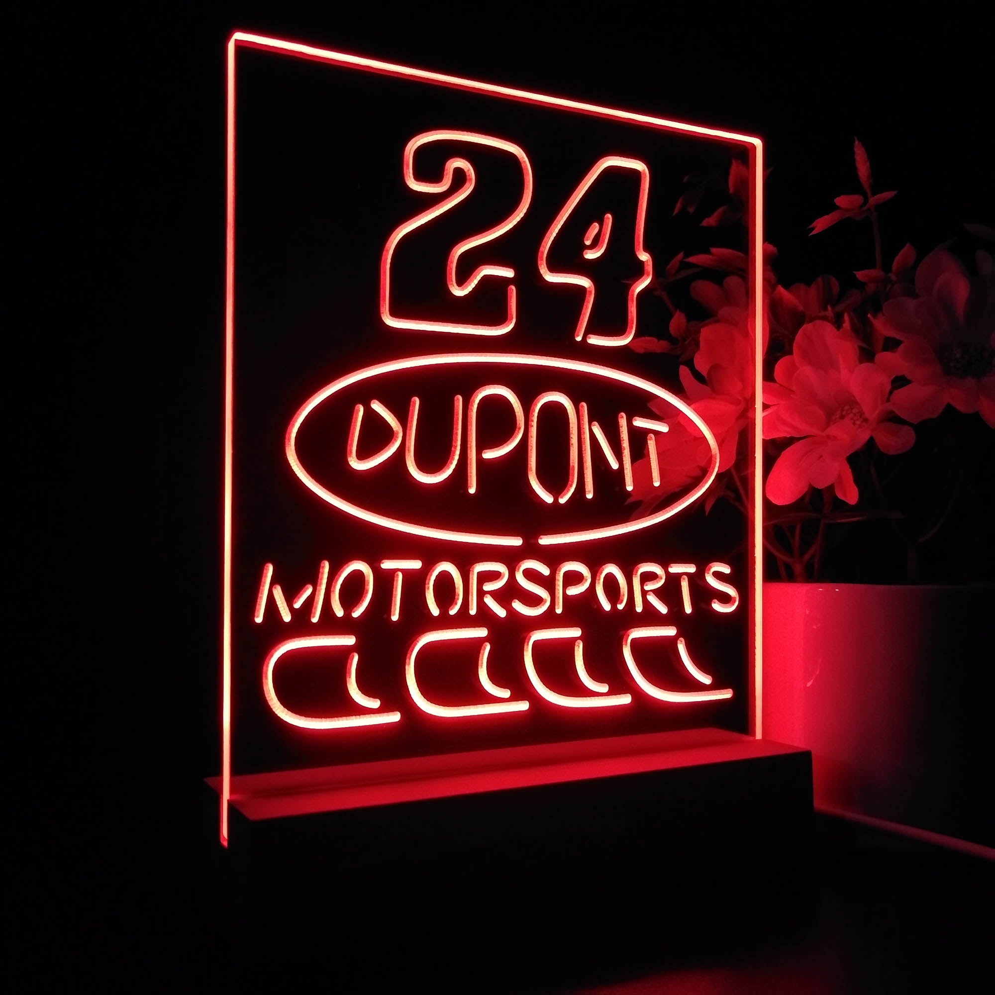Motorsports #24 Dupont Garage 3D LED Optical Illusion Sport Team Night Light