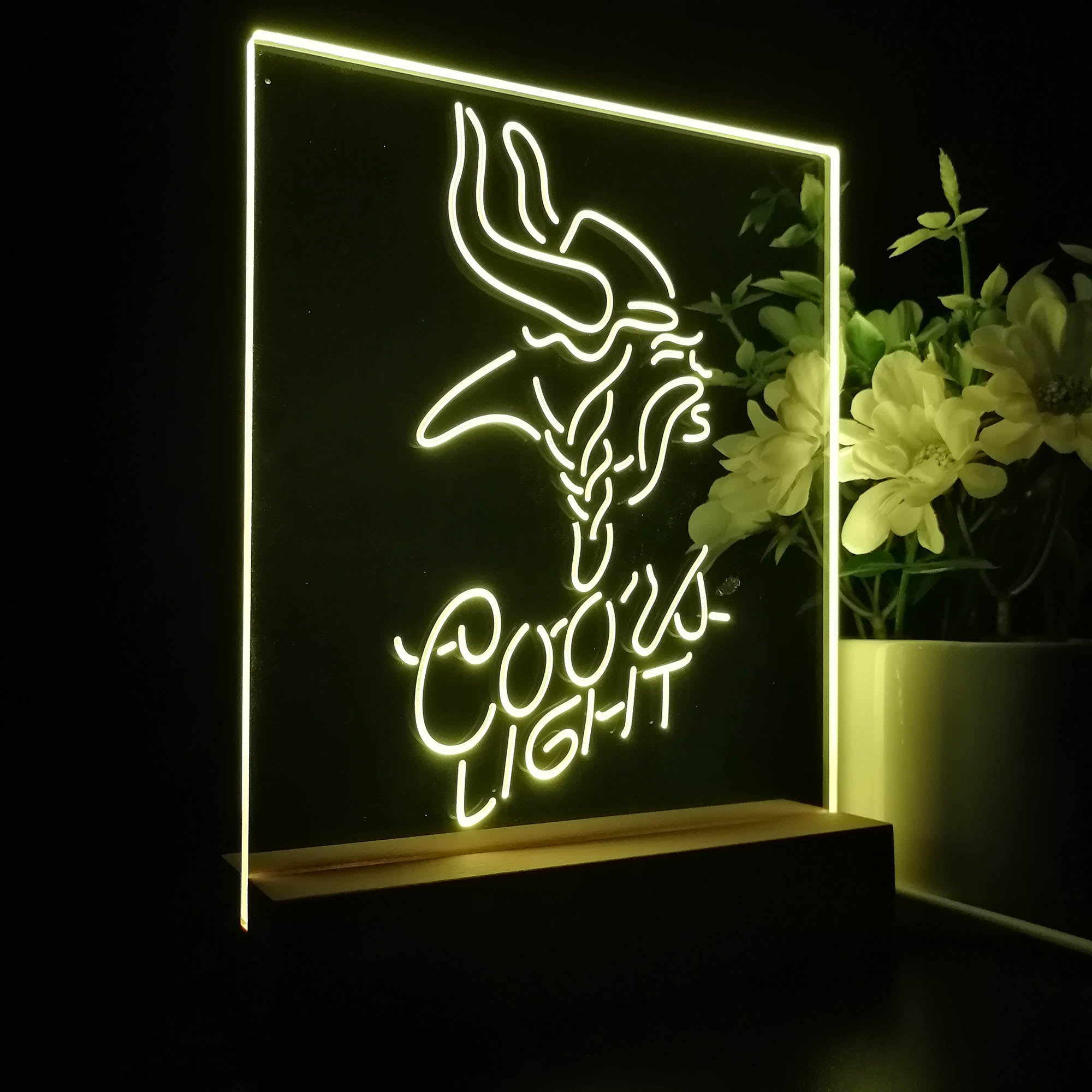 Coors Light Minnesota Vikings 3D LED Optical Illusion Sport Team Night Light
