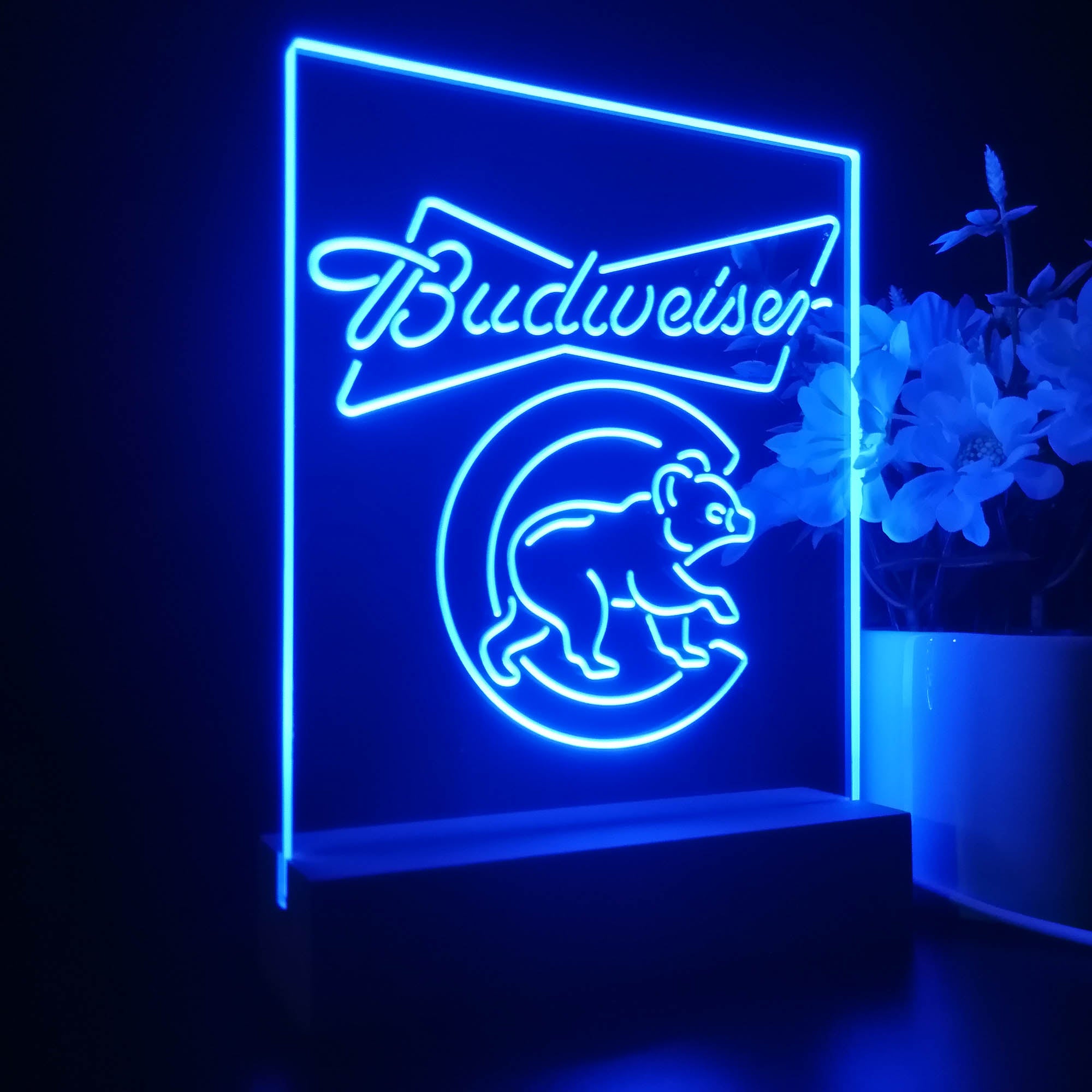 Chicago Bears Budweiser Sport Team Night Lamp 3D Illusion Lamp