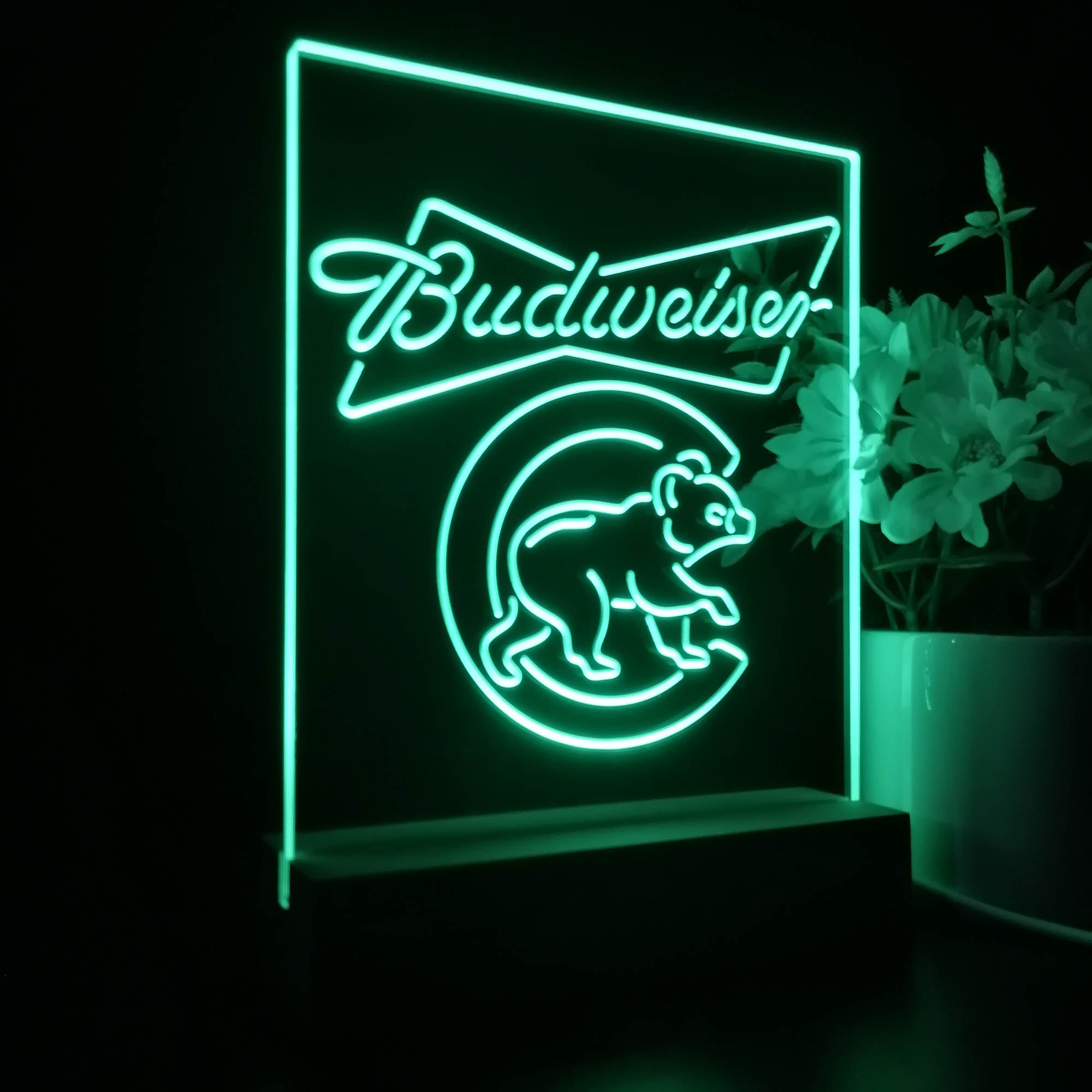 Chicago Bears Budweiser Sport Team Night Lamp 3D Illusion Lamp