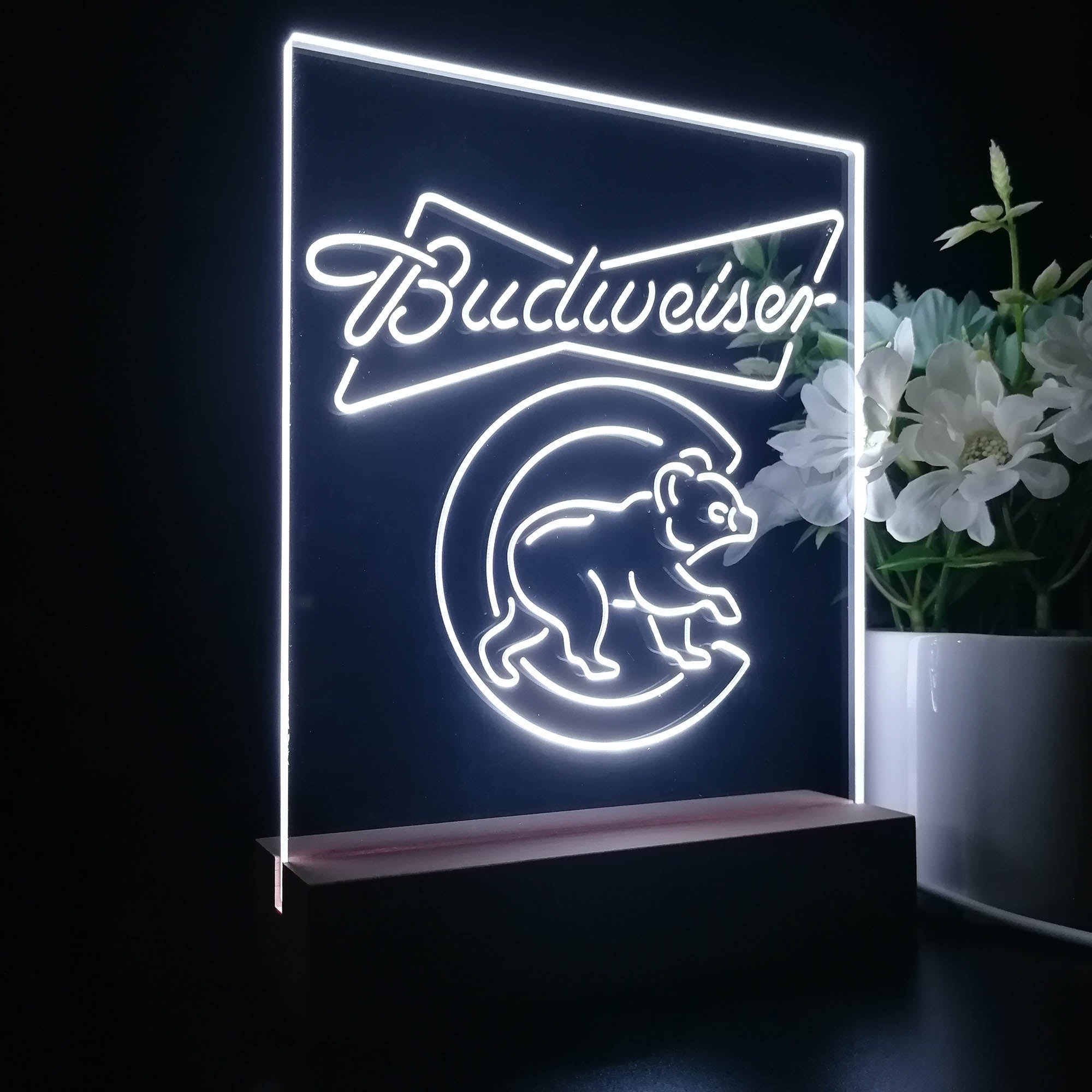 Chicago Bears Budweiser Sport Team Night Lamp 3D Illusion Lamp