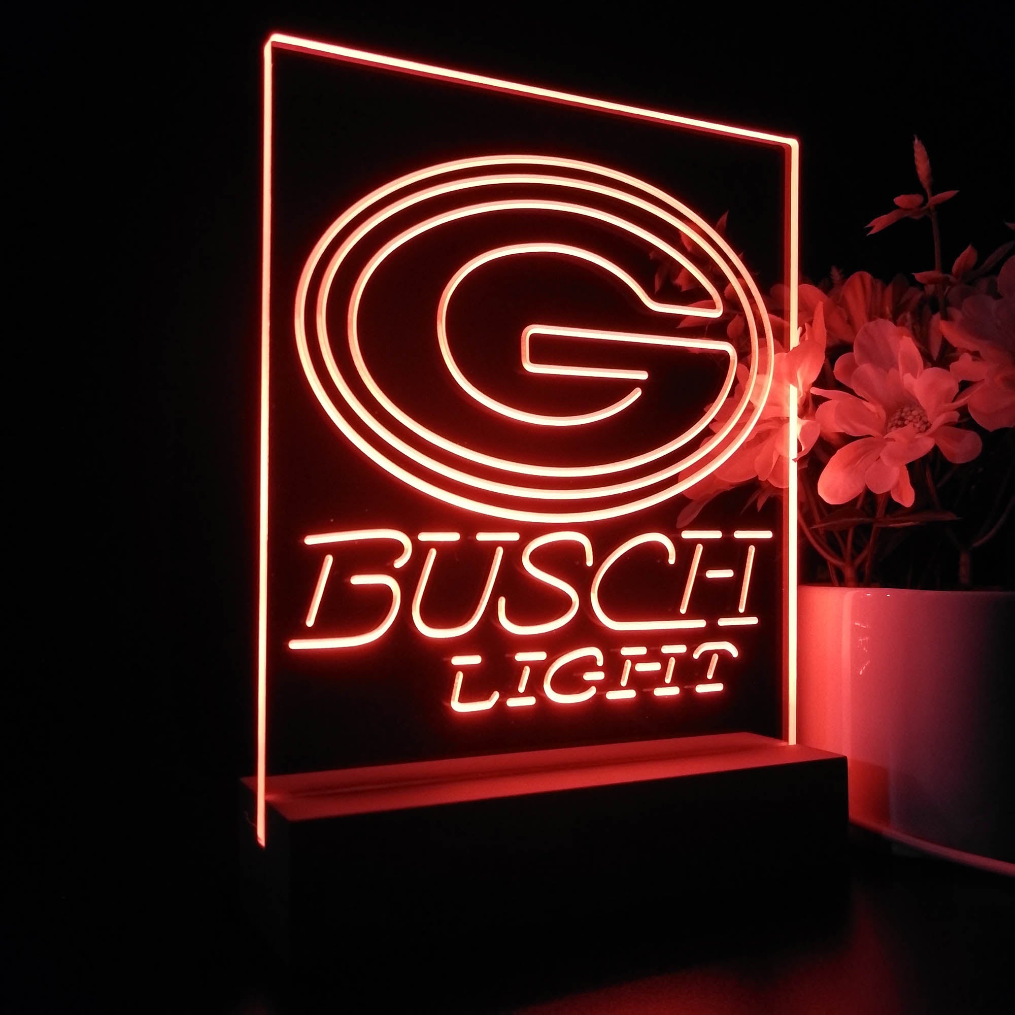 Green Bay Packers Busch Light Sport Team Night Lamp 3D Illusion Lamp