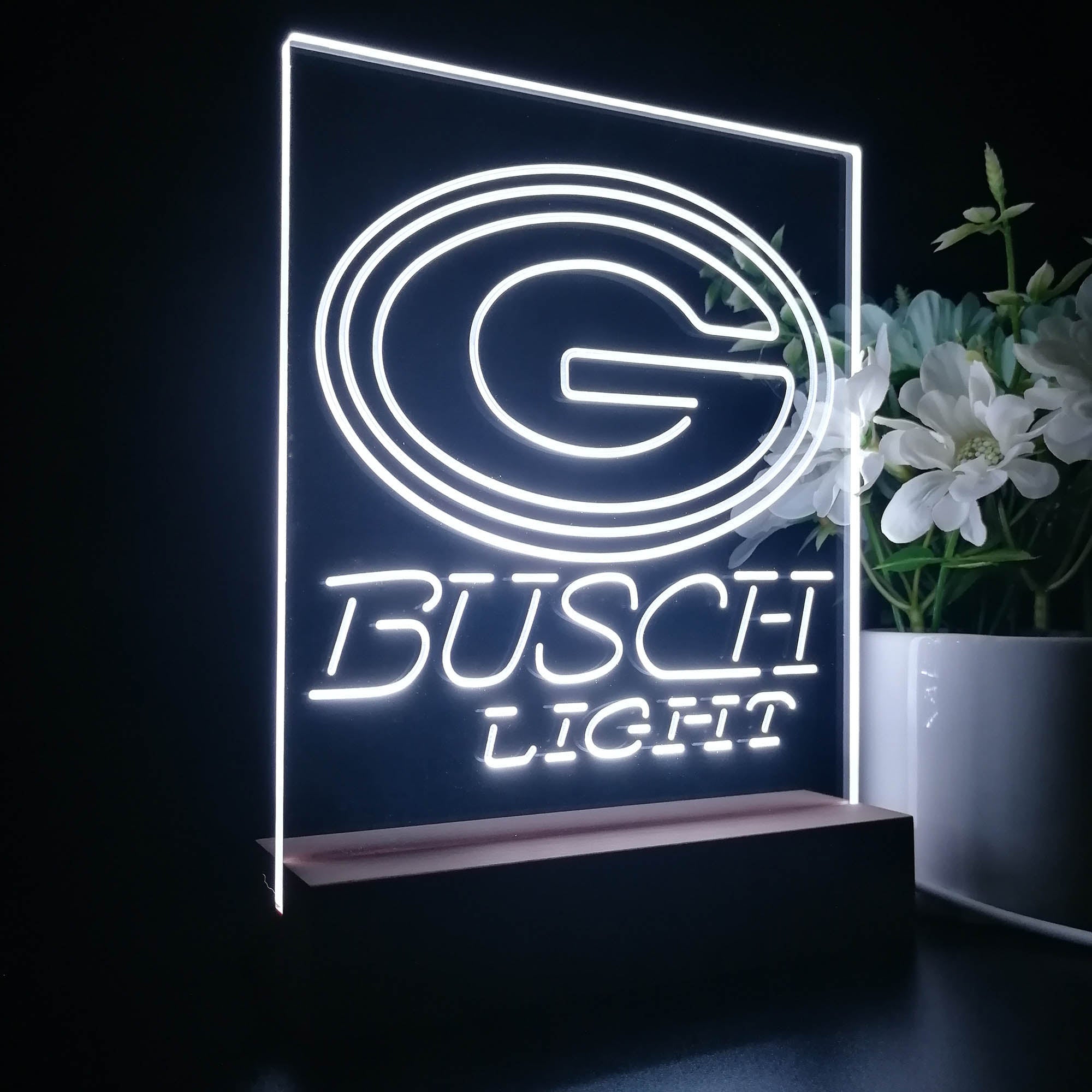 Green Bay Packers Busch Light Sport Team Night Lamp 3D Illusion Lamp