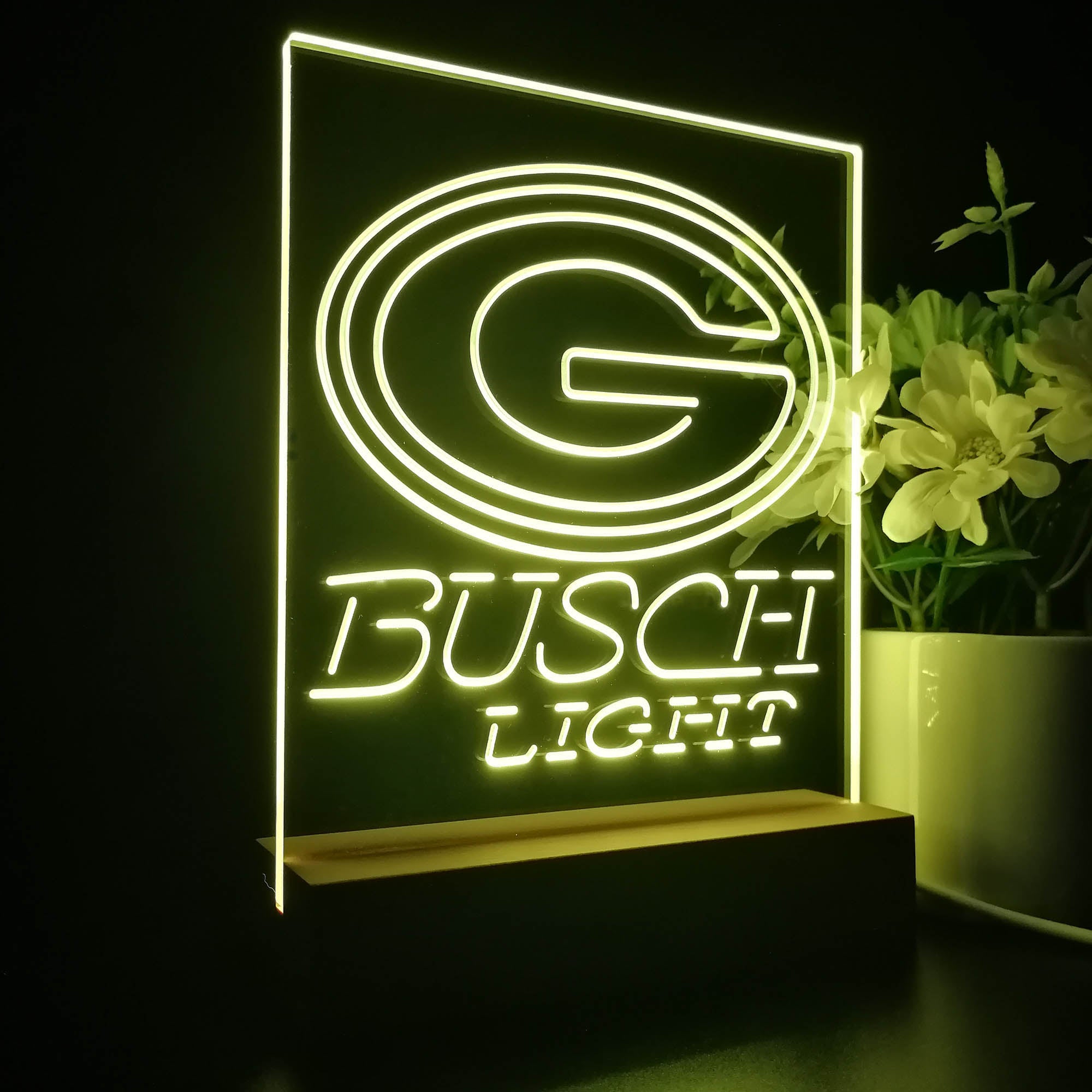 Green Bay Packers Busch Light Sport Team Night Lamp 3D Illusion Lamp