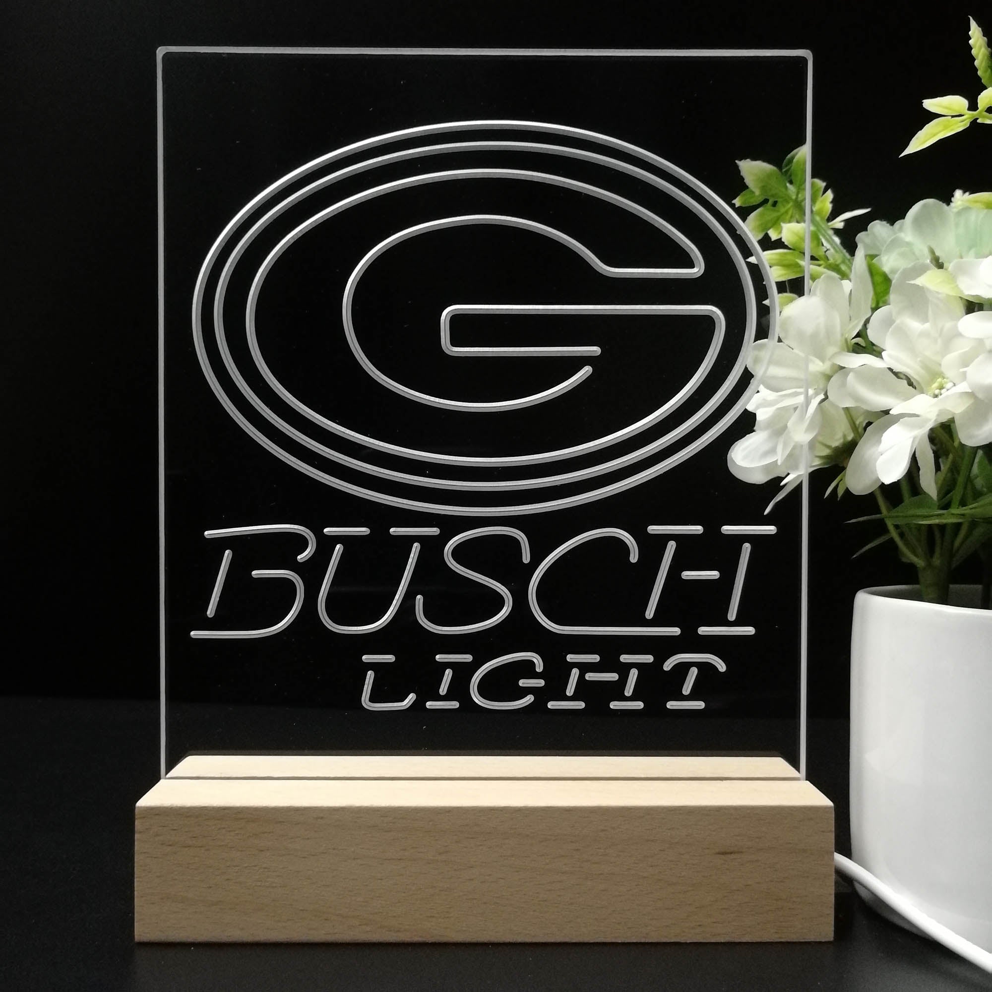 Green Bay Packers Busch Light Sport Team Night Lamp 3D Illusion Lamp