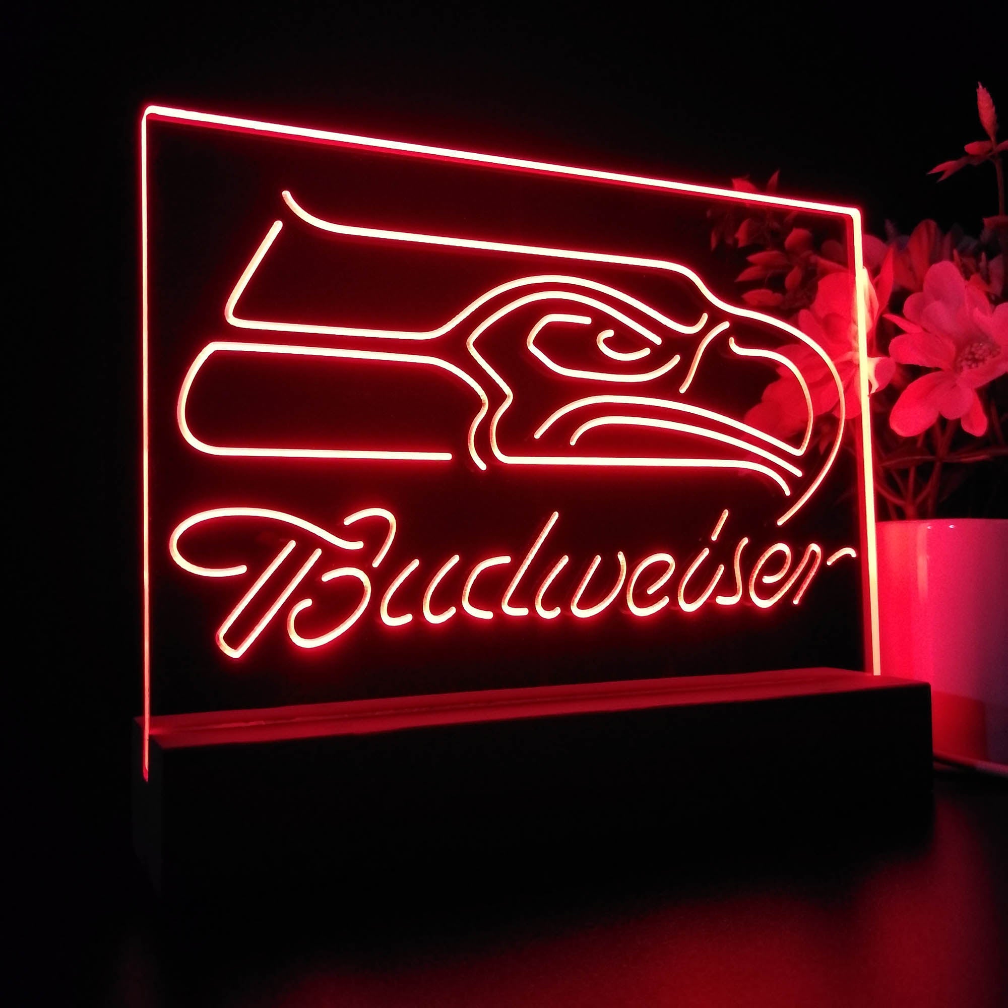 Seattle Seahawks Budweiser Sport Team Night Lamp 3D Illusion Lamp