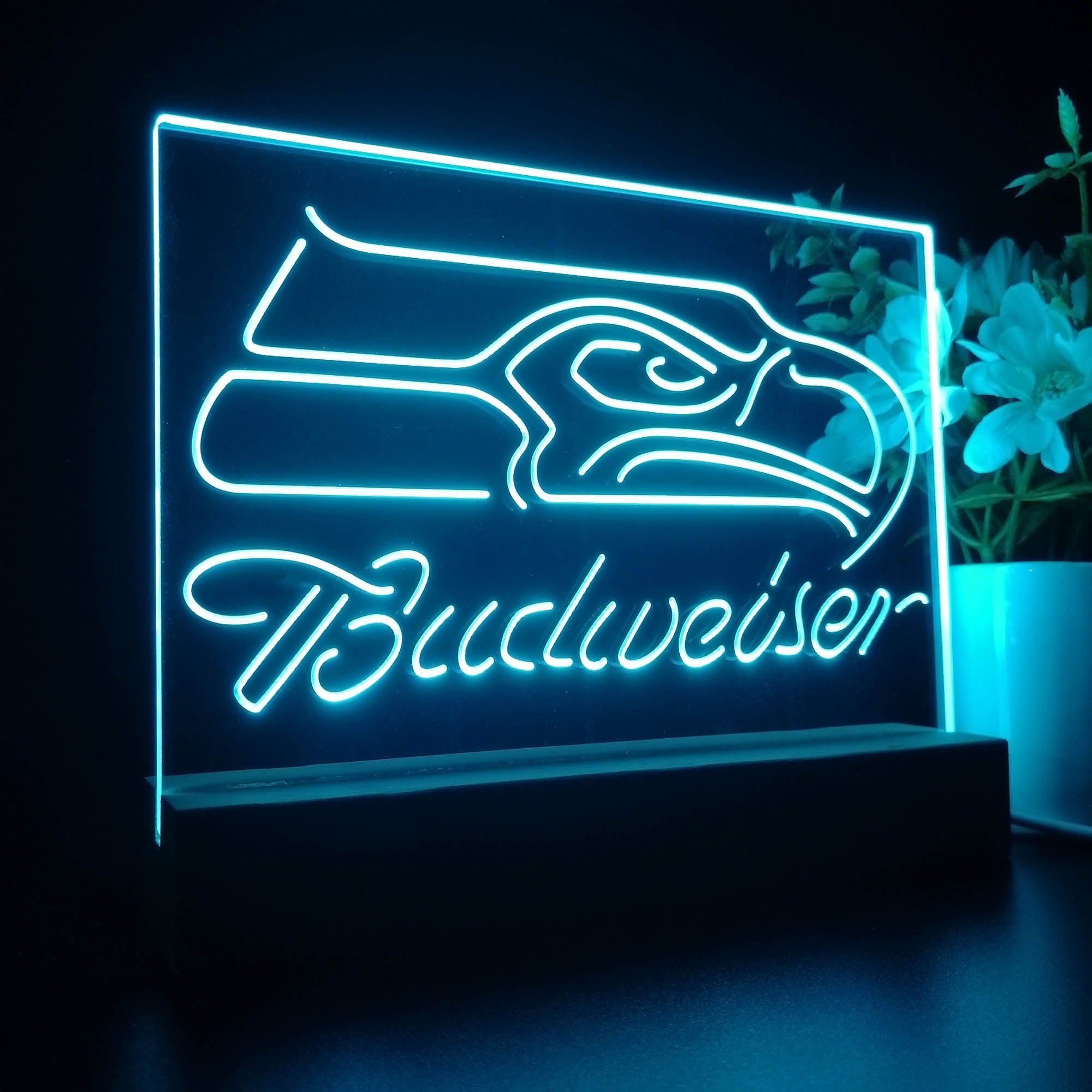 Seattle Seahawks Budweiser Sport Team Night Lamp 3D Illusion Lamp