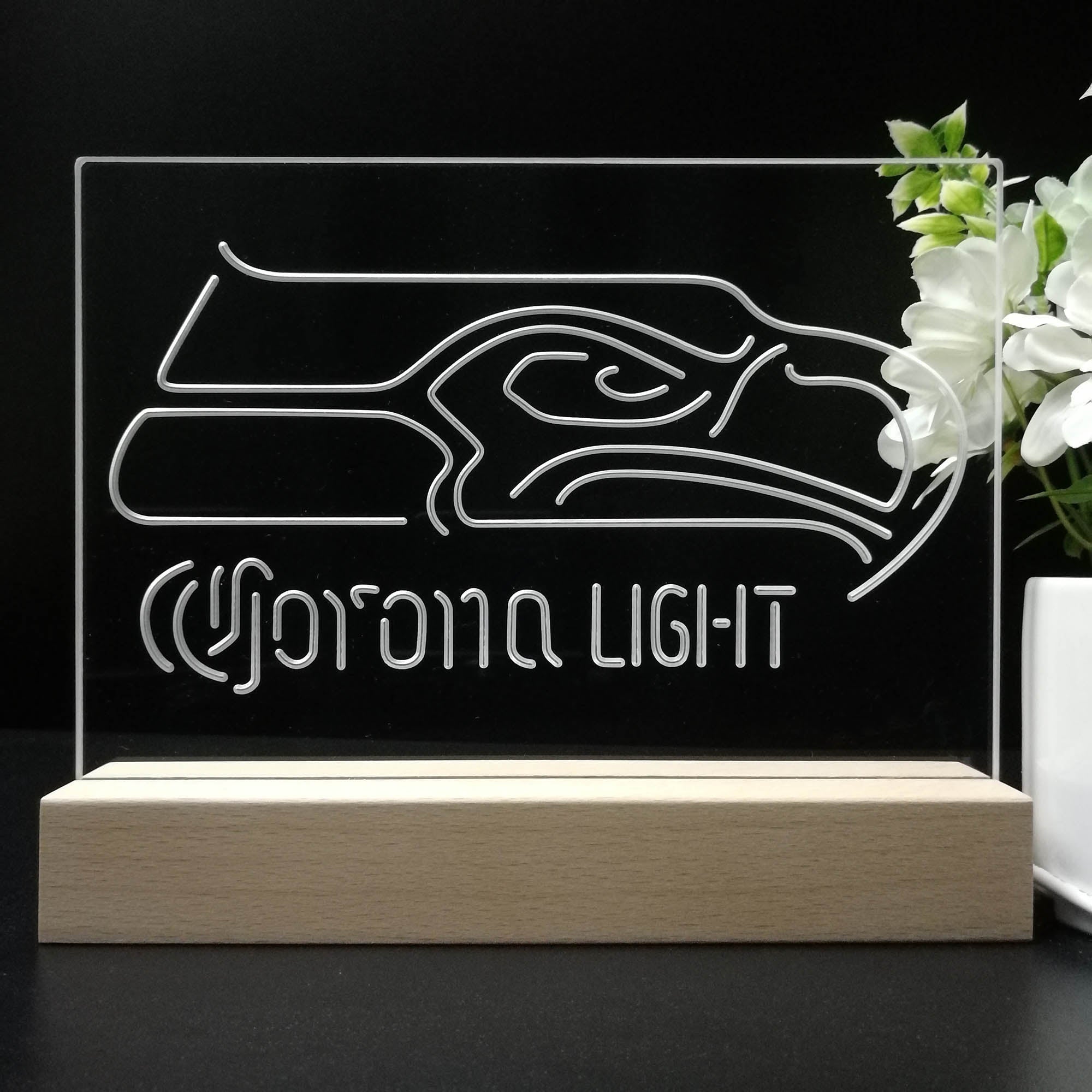 Seattle Seahawks Corona Light Sport Team Night Lamp 3D Illusion Lamp