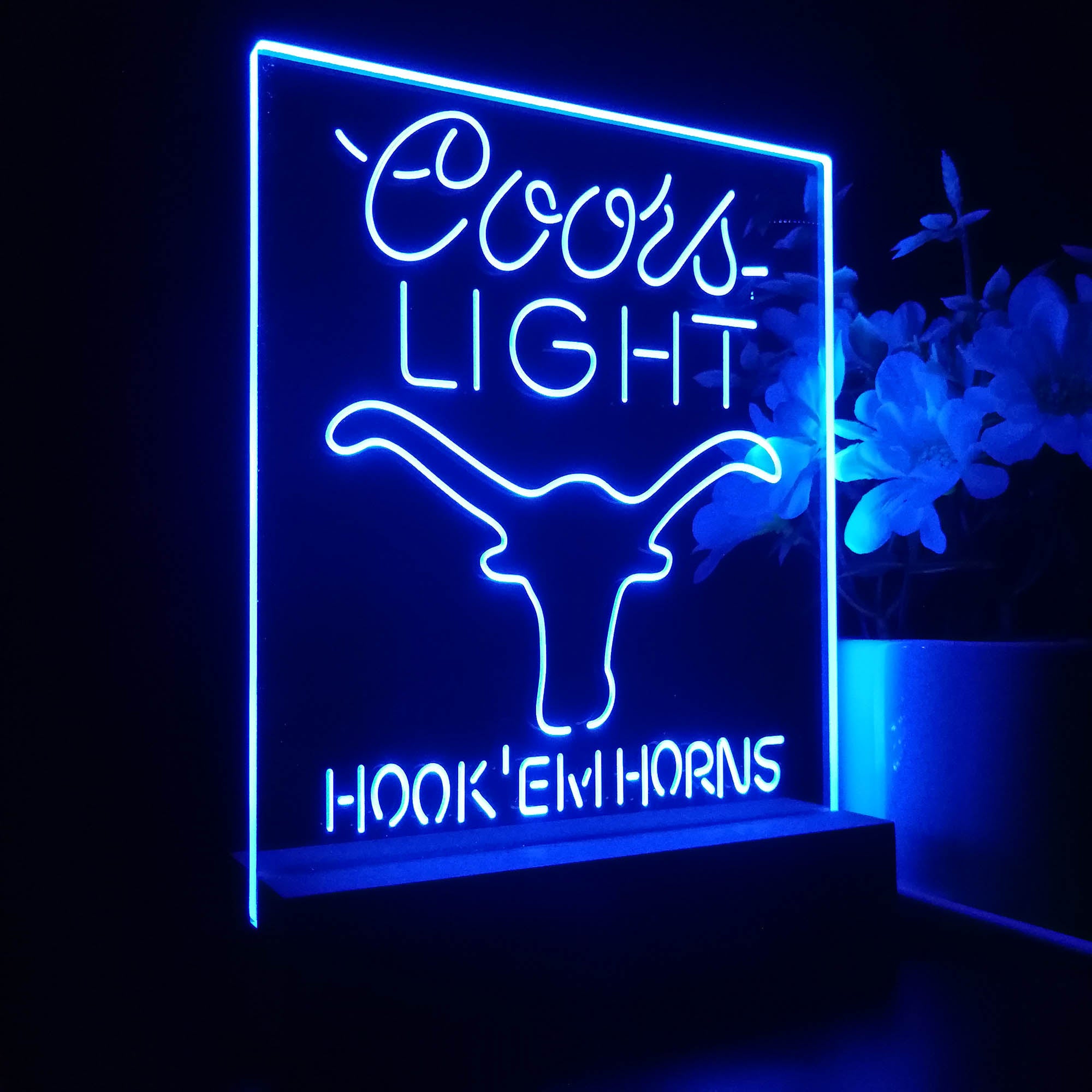 Coors Light Texas Longhorns Hook'em Horns 3D LED Optical Illusion Sport Team Night Light