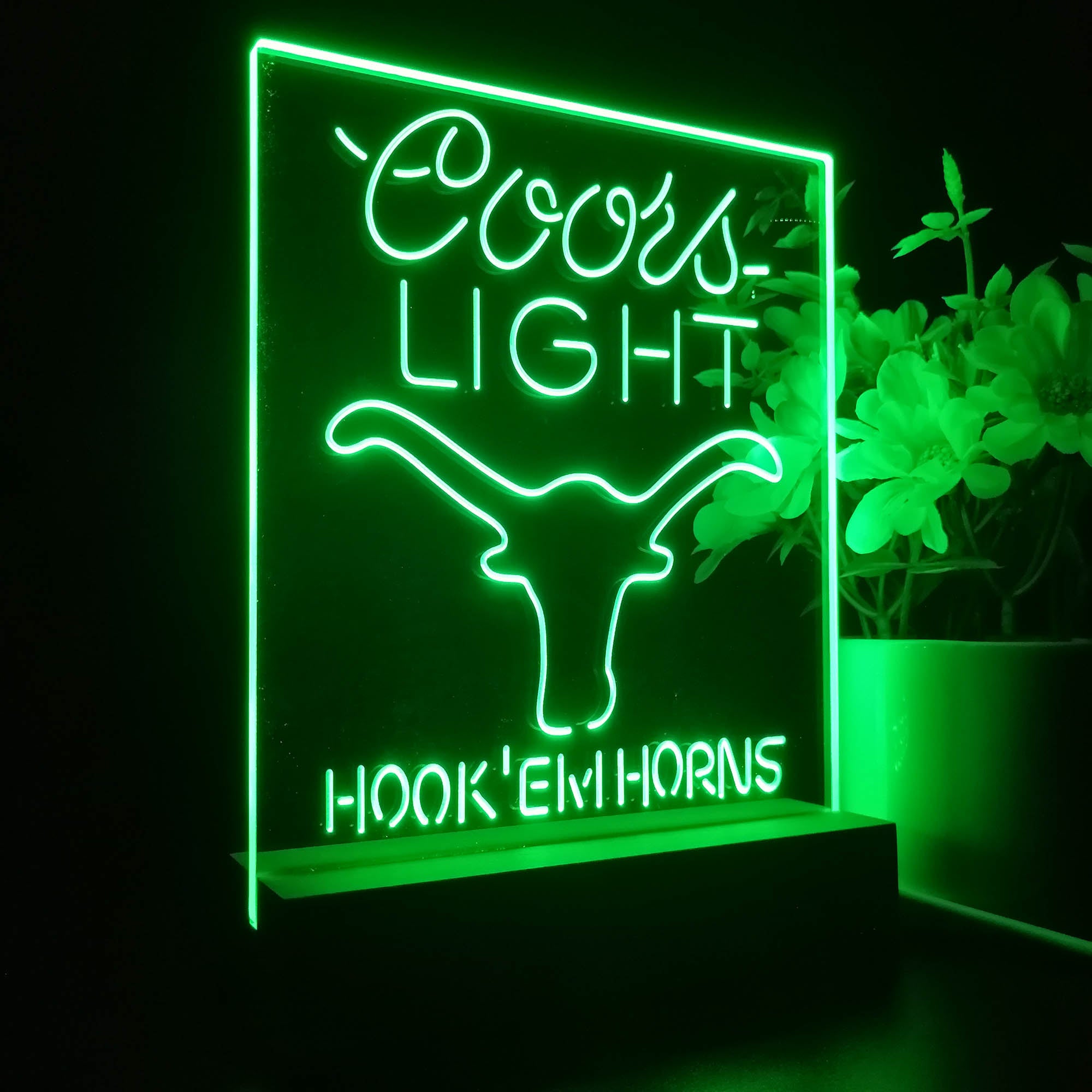 Coors Light Texas Longhorns Hook'em Horns 3D LED Optical Illusion Sport Team Night Light