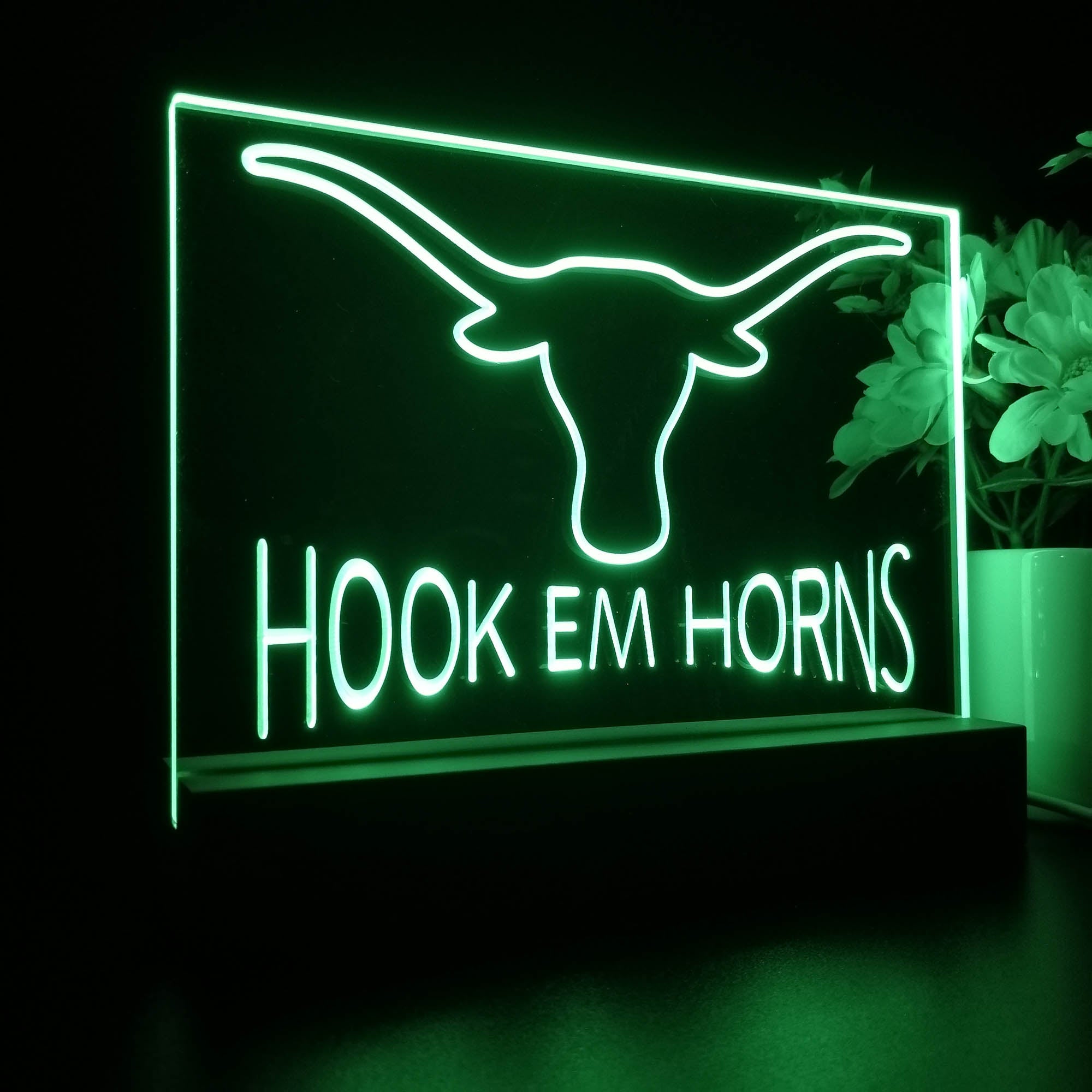Hook Em Horns University of Texas Sport Team Night Lamp 3D Illusion Lamp