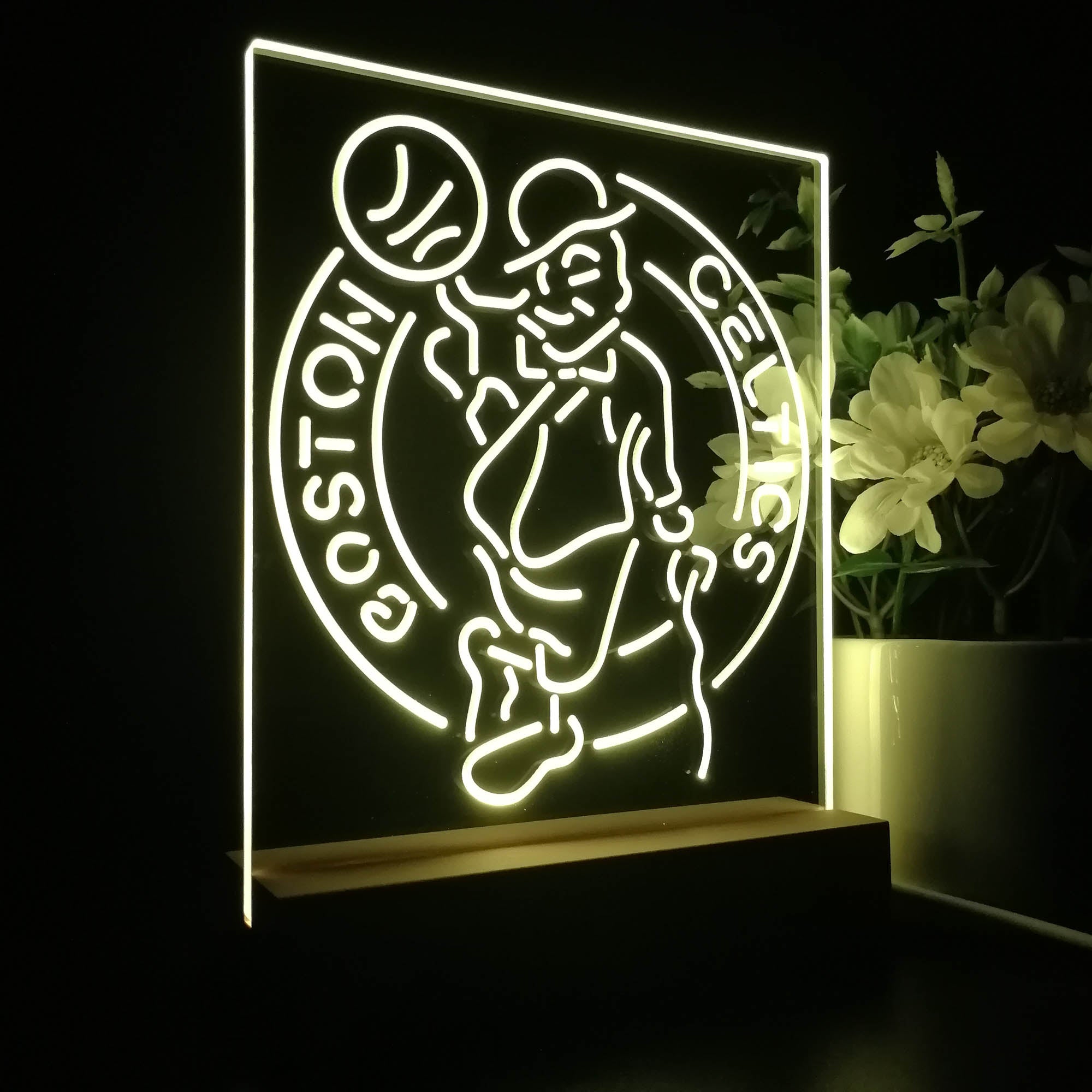 Boston Celtics Baseketball 3D LED Optical Illusion Sport Team Night Light