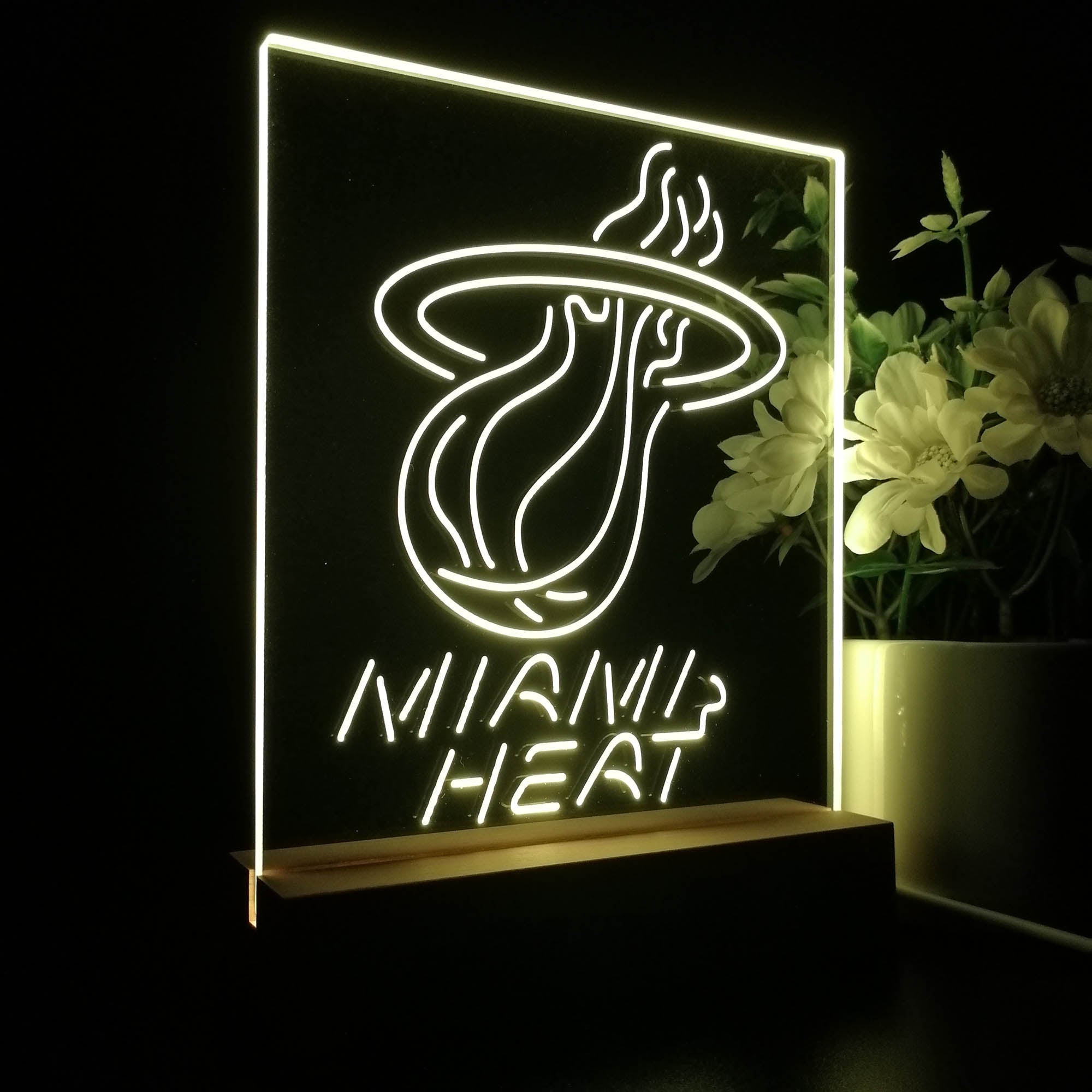Miami Heat Baseketball 3D LED Optical Illusion Sport Team Night Light
