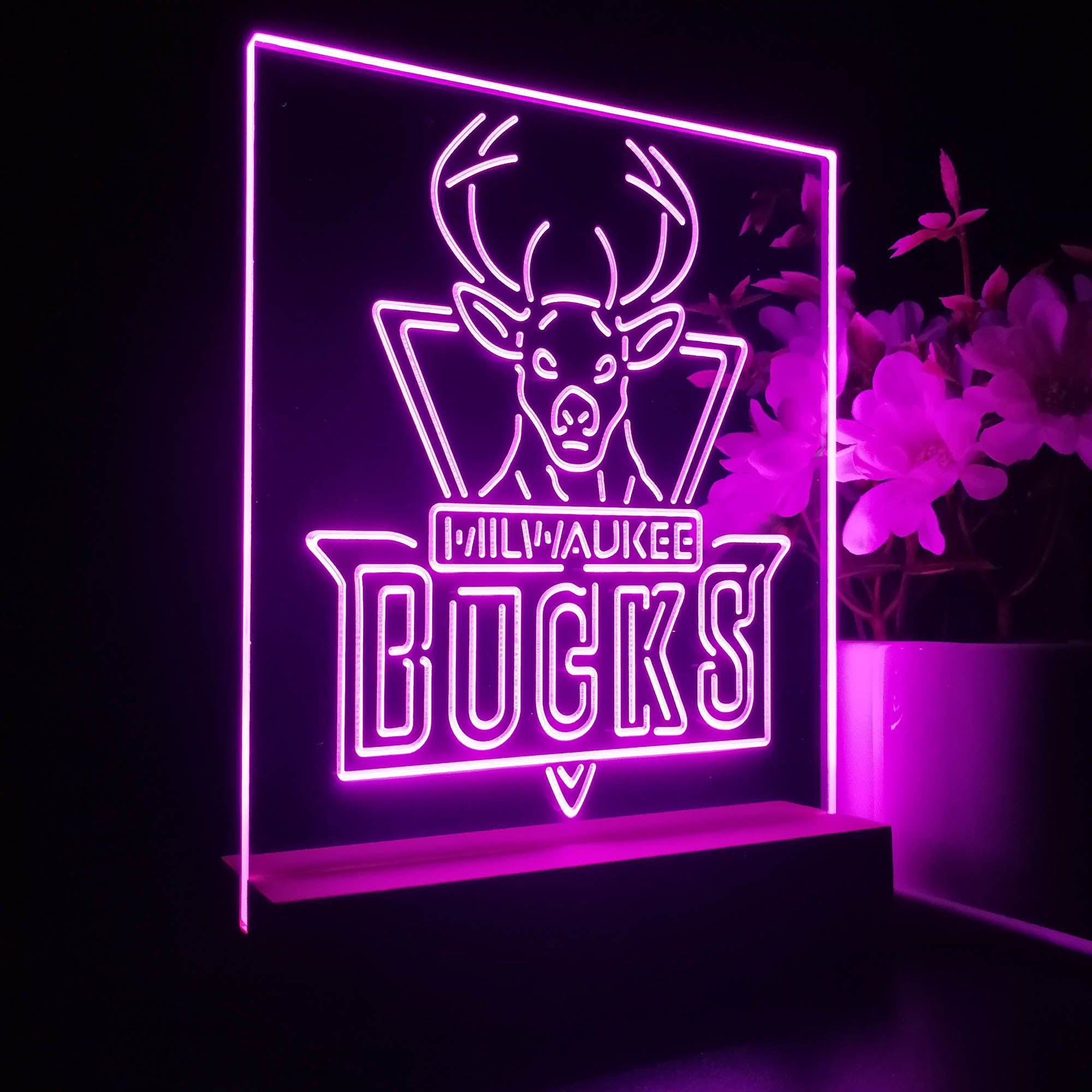 Milwaukee Bucks Baseketball 3D LED Optical Illusion Sport Team Night Light