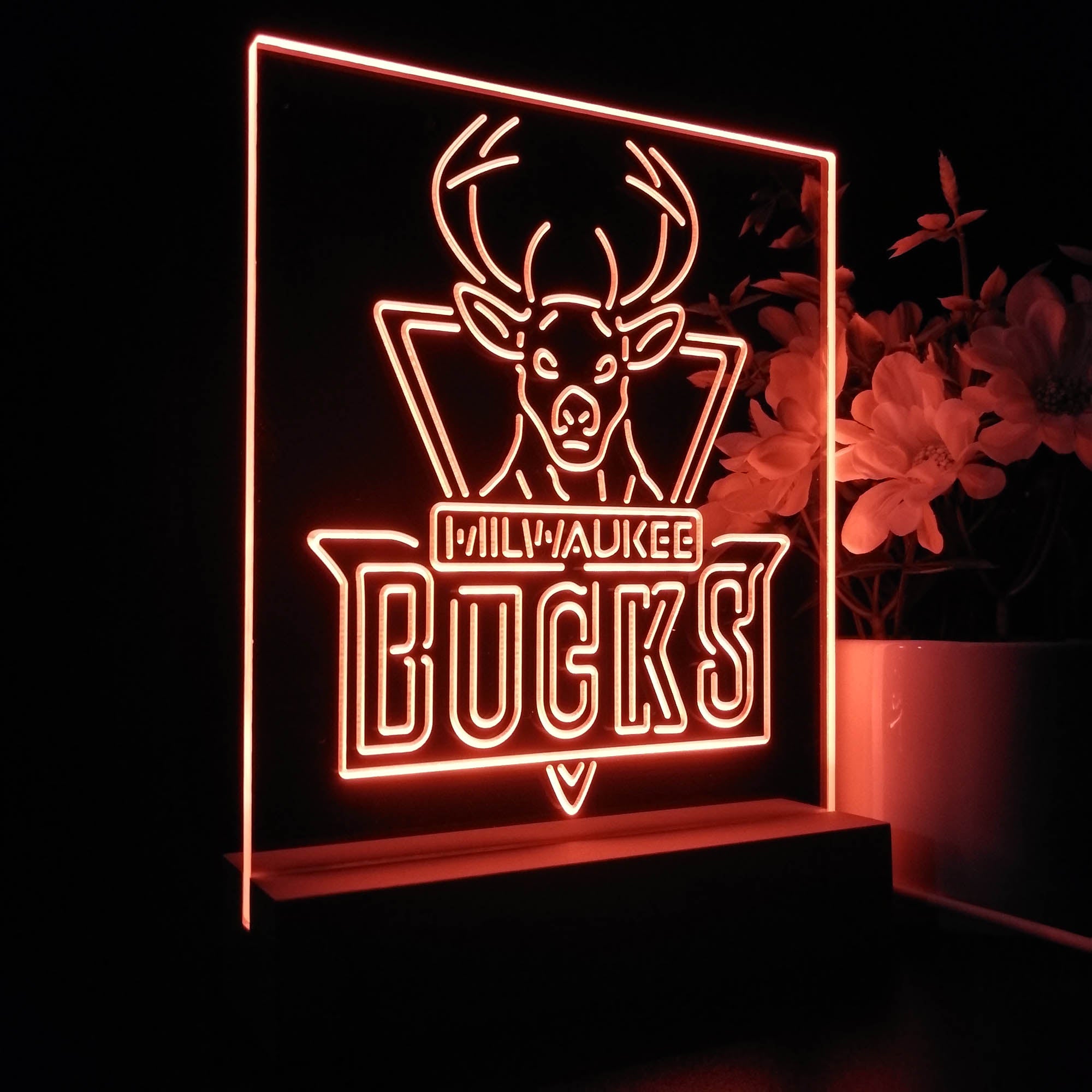 Milwaukee Bucks Baseketball 3D LED Optical Illusion Sport Team Night Light
