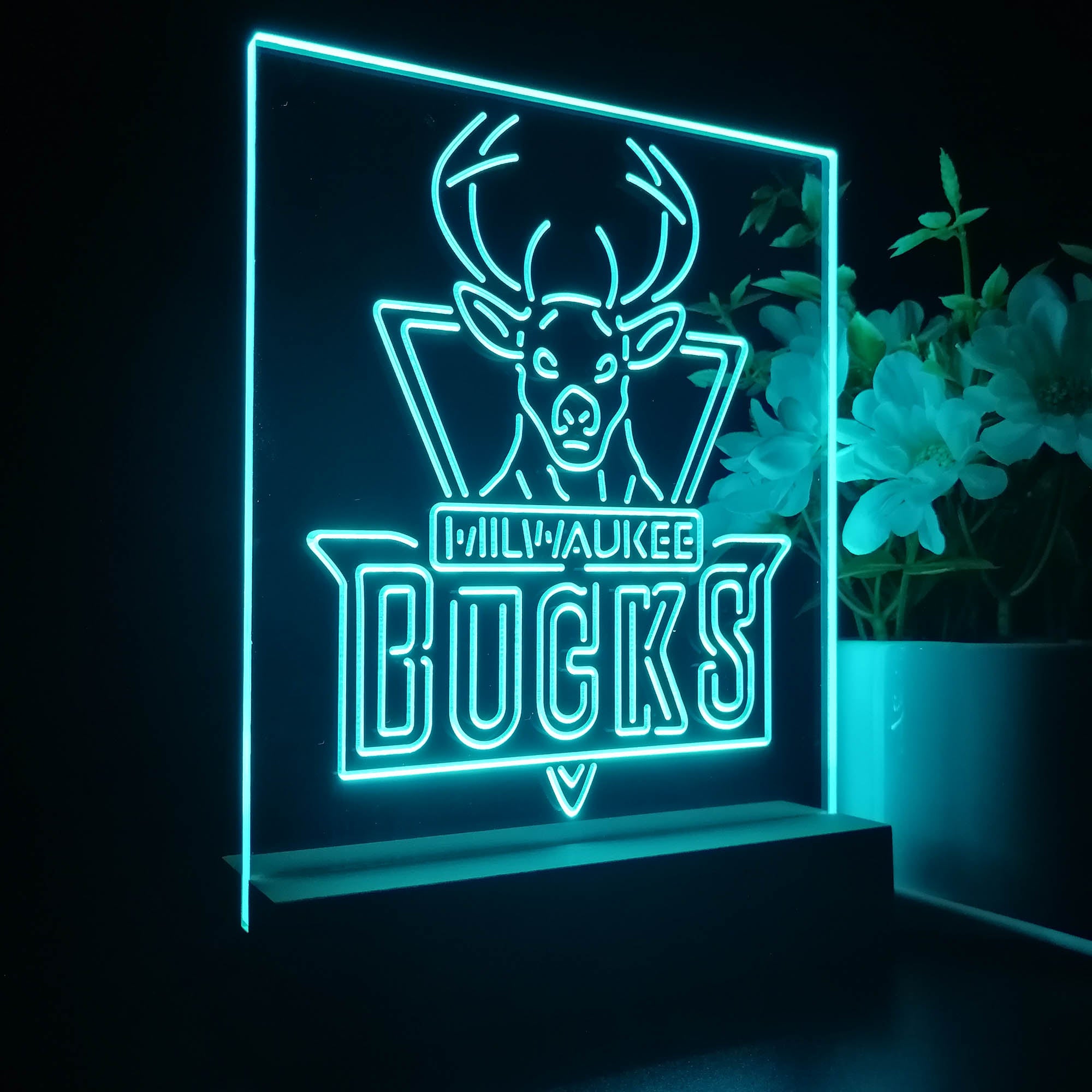 Milwaukee Bucks Baseketball 3D LED Optical Illusion Sport Team Night Light