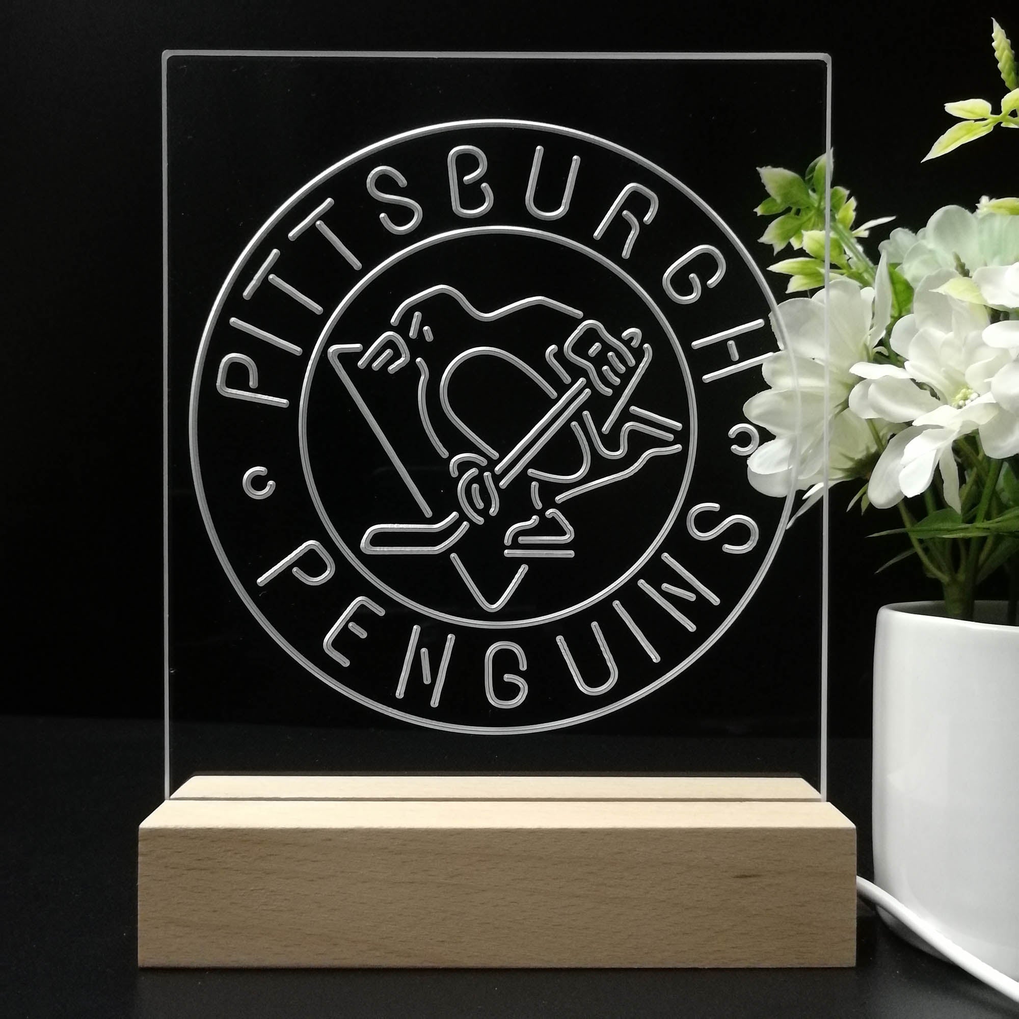Pittsburgh Sport Team Penguins Sport Team Night Lamp 3D Illusion Lamp