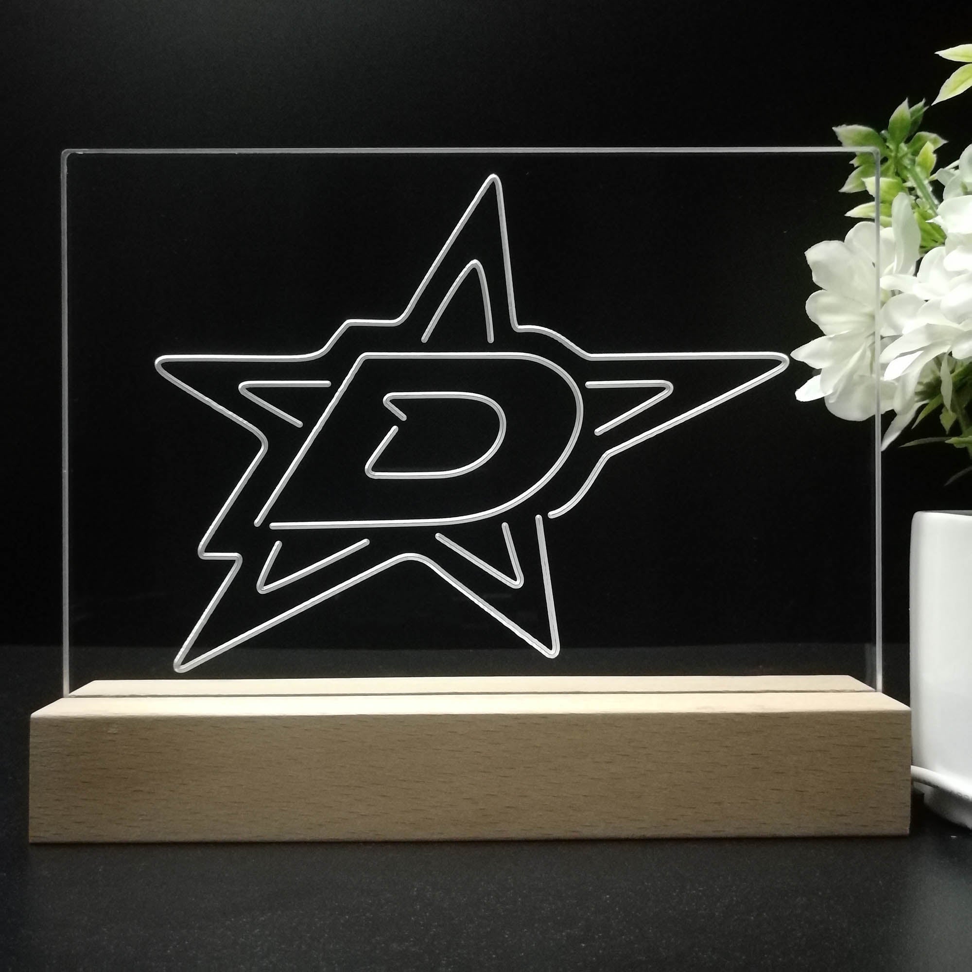 Dallas Stars Sport Team Night Light 3D Illusion Lamp