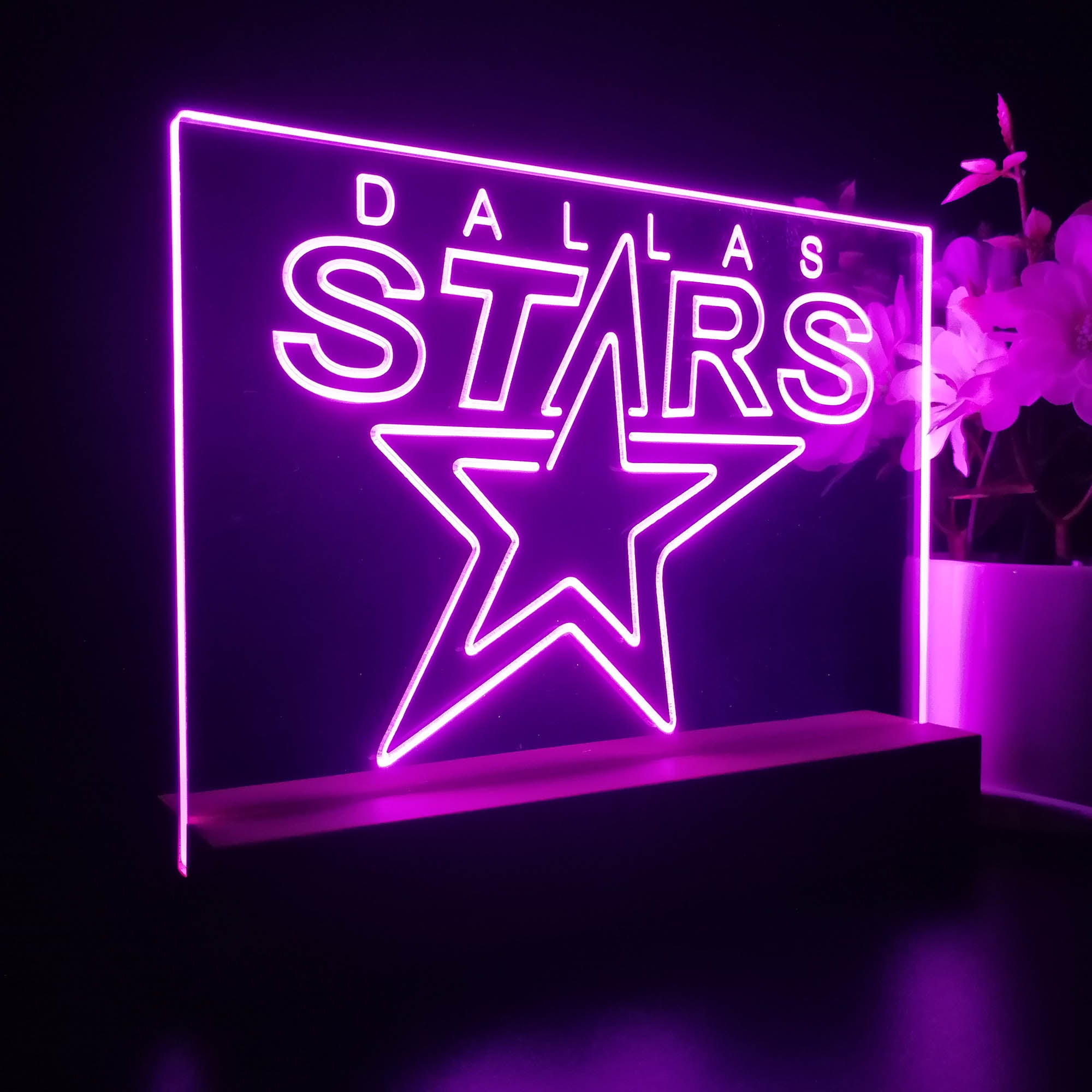 Dallas Stars Night Light LED Sign