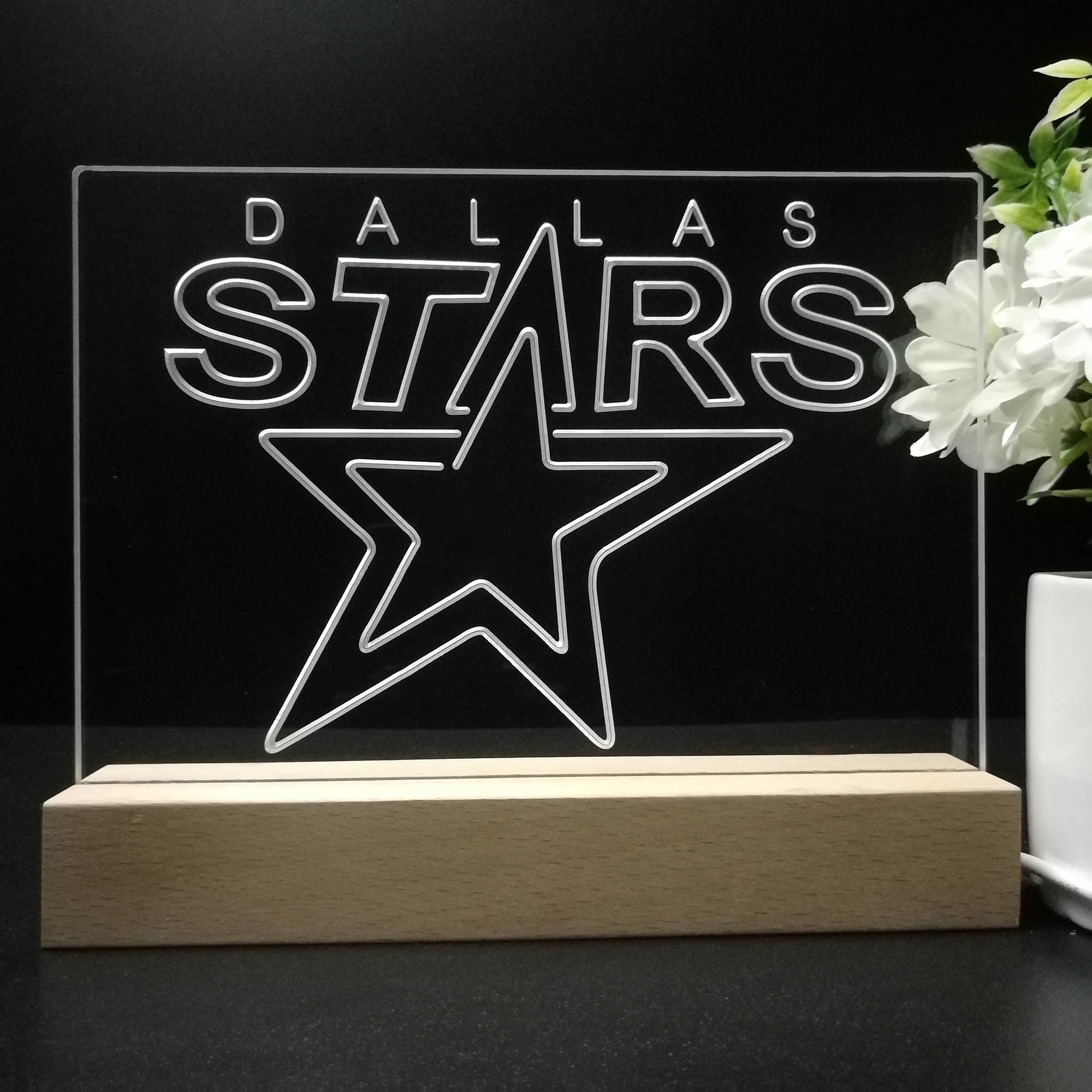 Dallas Stars Night Light LED Sign