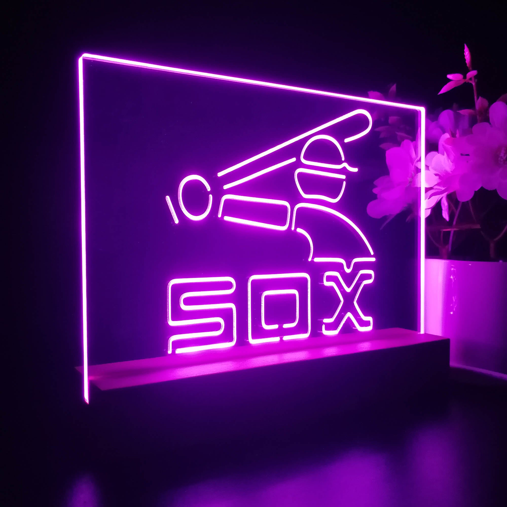 Chicago White Soxs Souvenir Throwback Night Light LED Sign