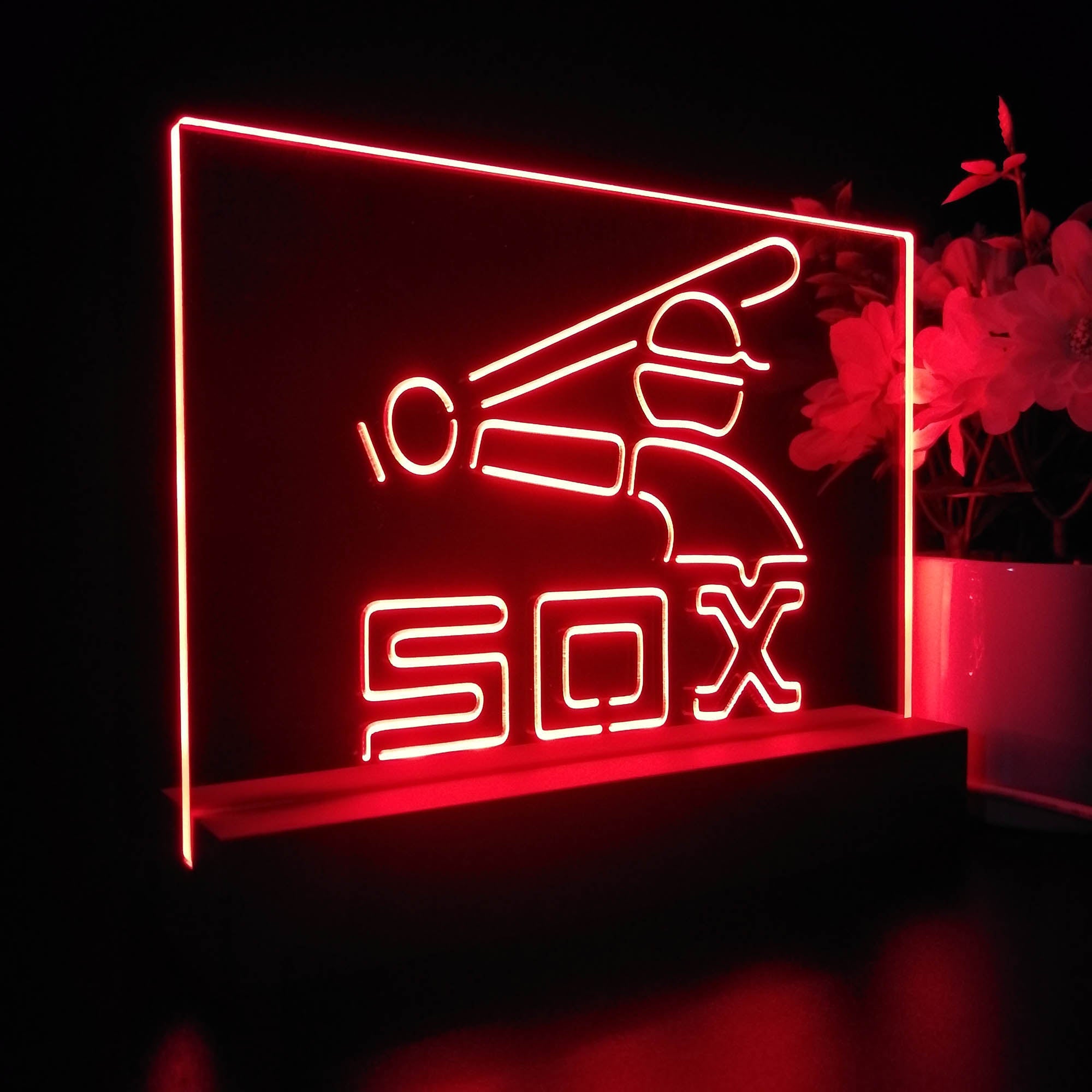 Chicago White Soxs Souvenir Throwback Night Light LED Sign