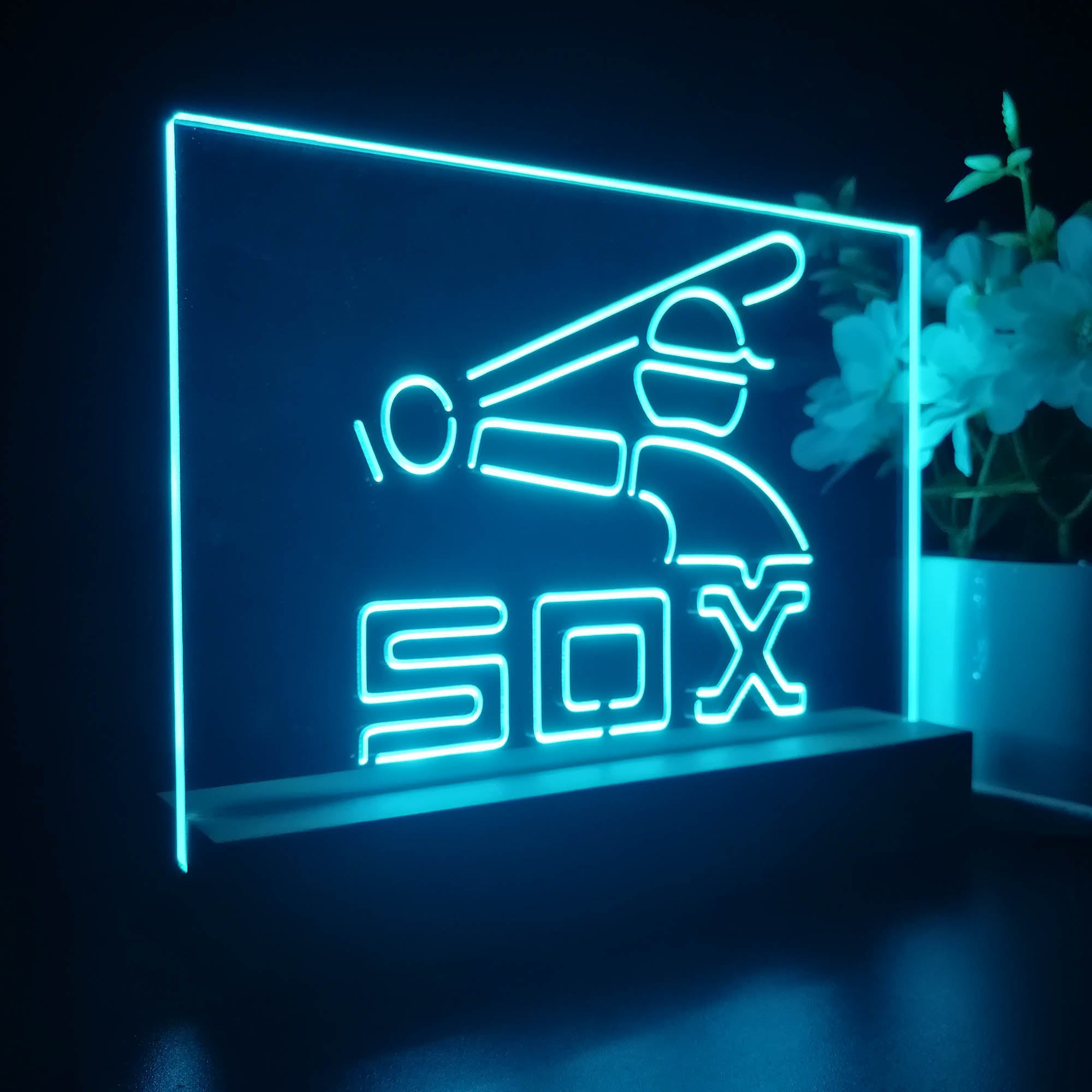 Chicago White Soxs Souvenir Throwback Night Light LED Sign