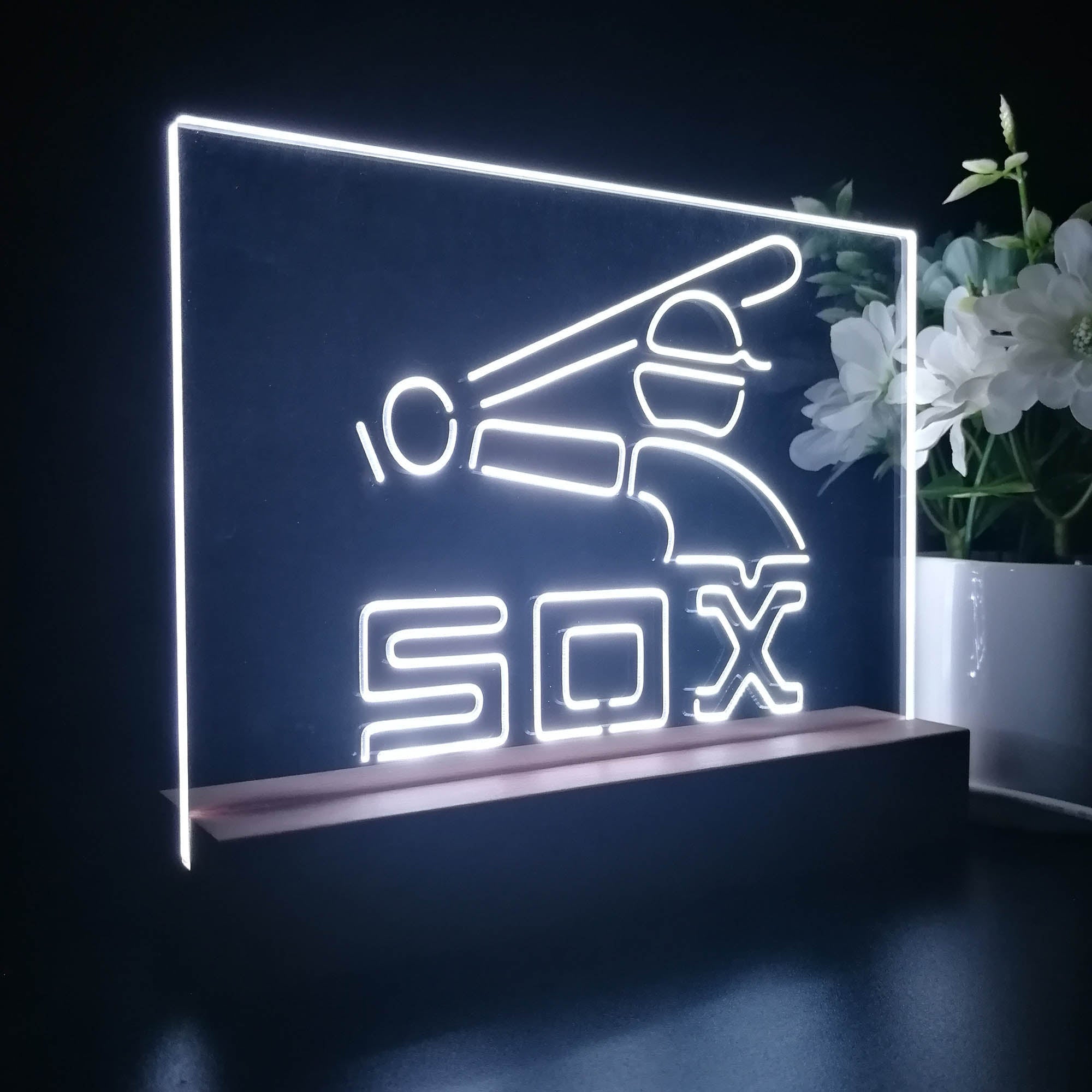 Chicago White Soxs Souvenir Throwback Night Light LED Sign