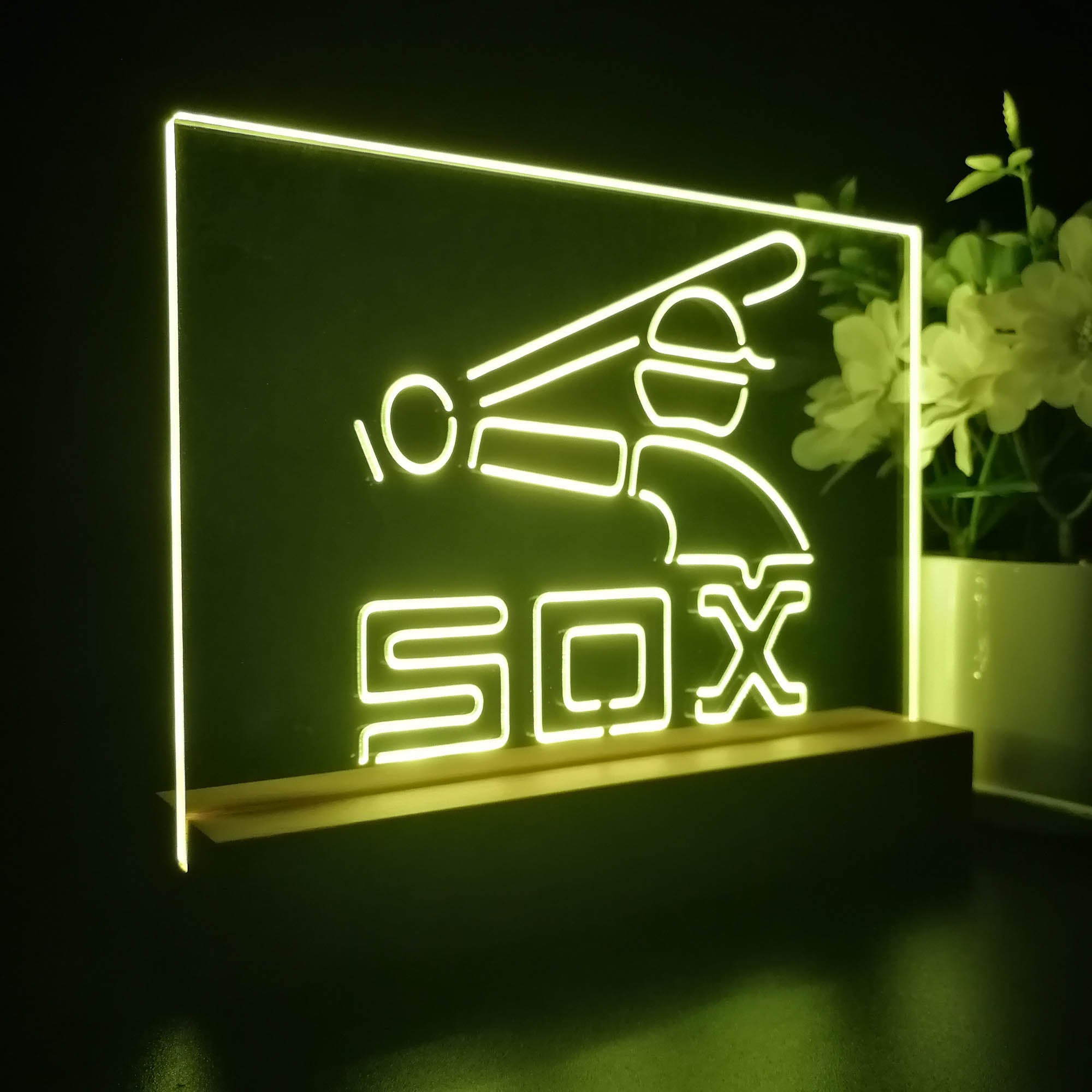 Chicago White Soxs Souvenir Throwback Night Light LED Sign