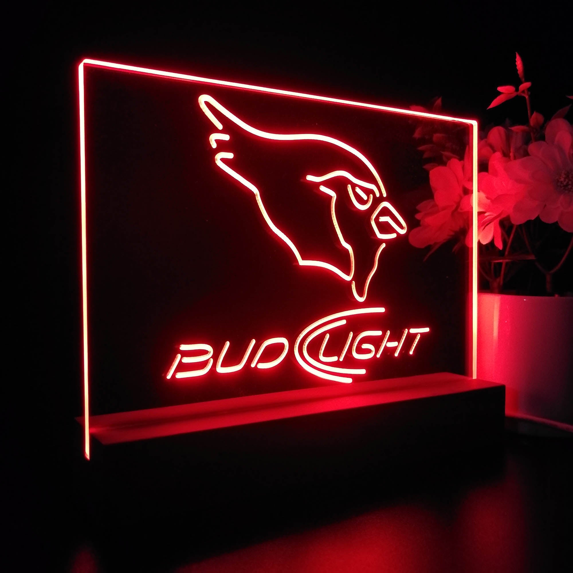 Bud Light Arizona Cardinals Sport Team Night Light 3D Illusion Lamp