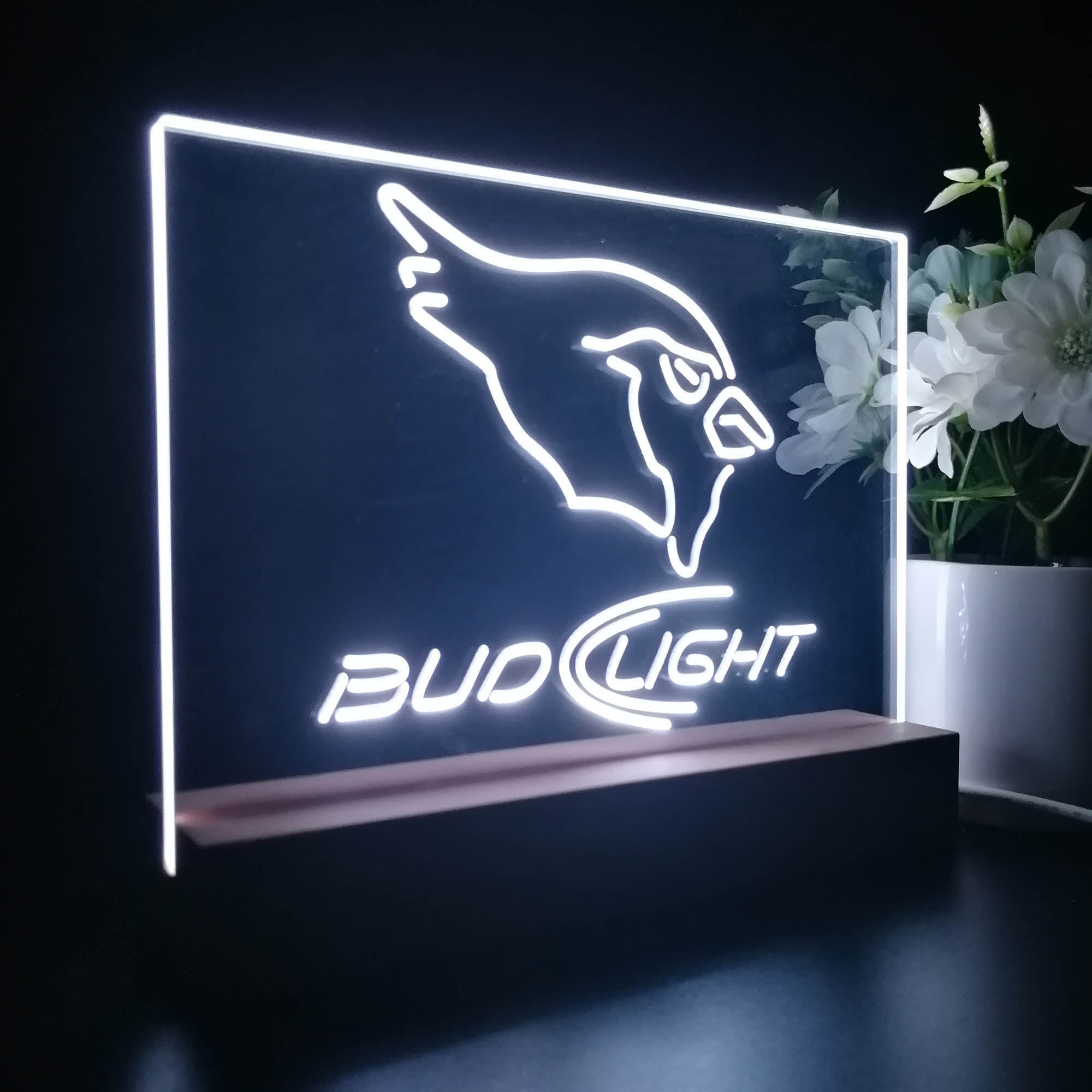 Bud Light Arizona Cardinals Sport Team Night Light 3D Illusion Lamp