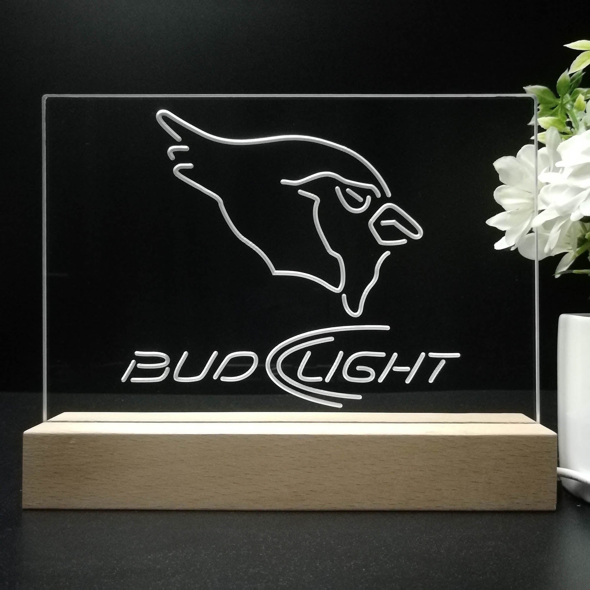 Bud Light Arizona Cardinals Sport Team Night Light 3D Illusion Lamp