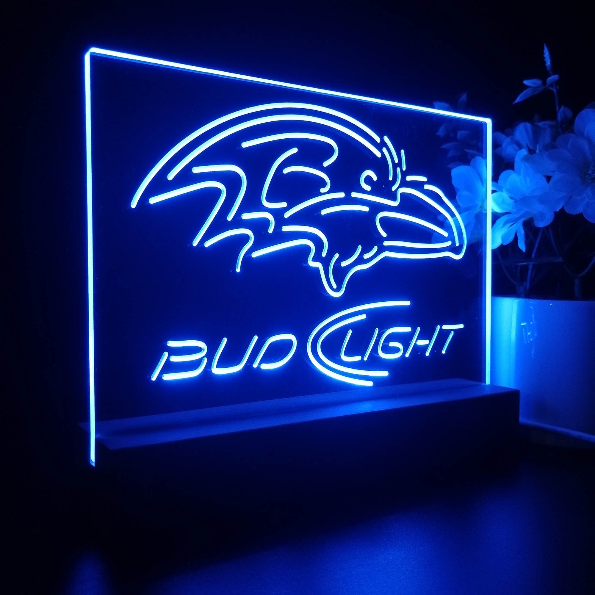 Bud Light Baltimore Ravens Sport Team Night Light 3D Illusion Lamp